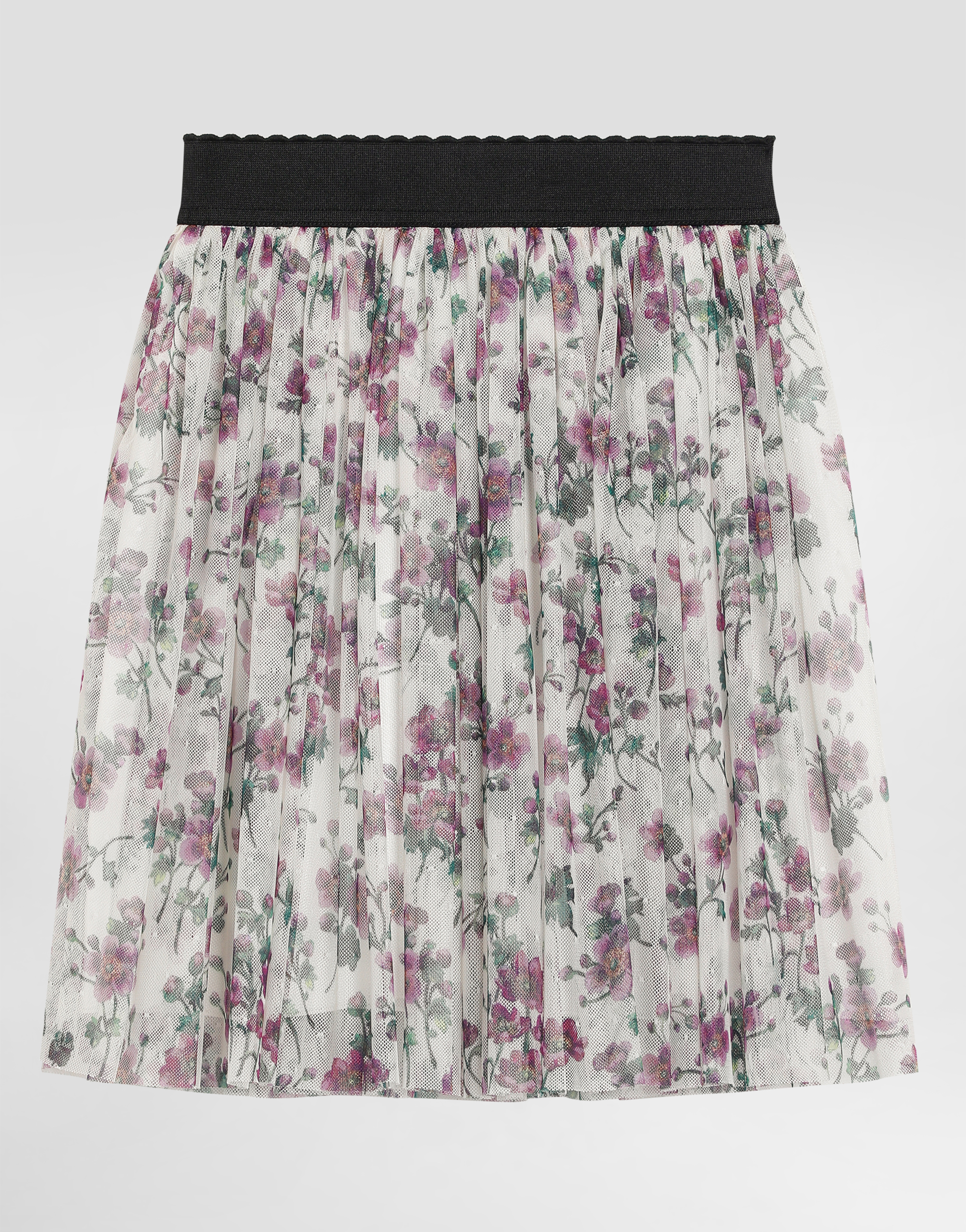 Dolce & Gabbana Violet-print Tulle Skirt In Animal Print