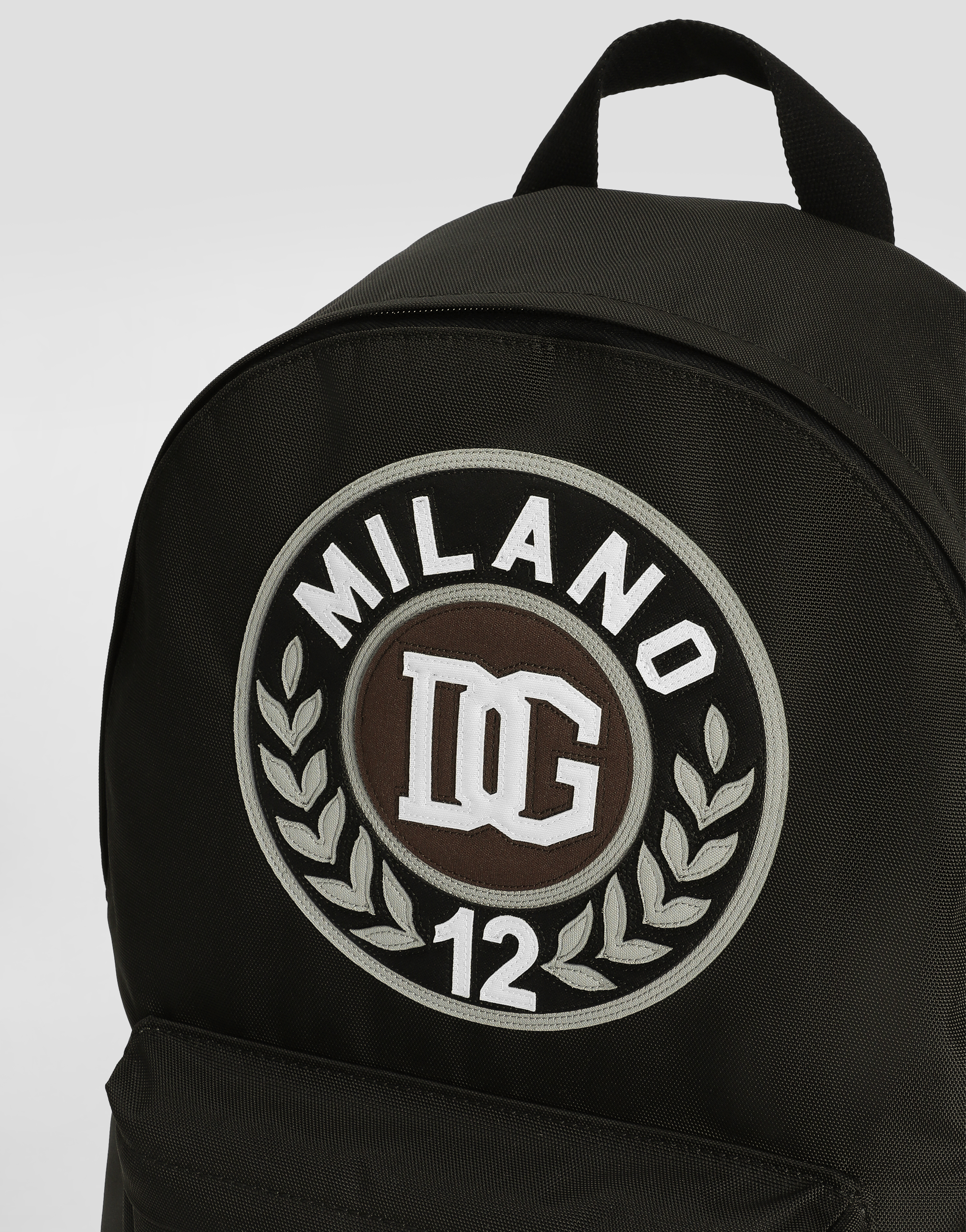 Dolce & Gabbana Nylon Backpack With Patch In Black