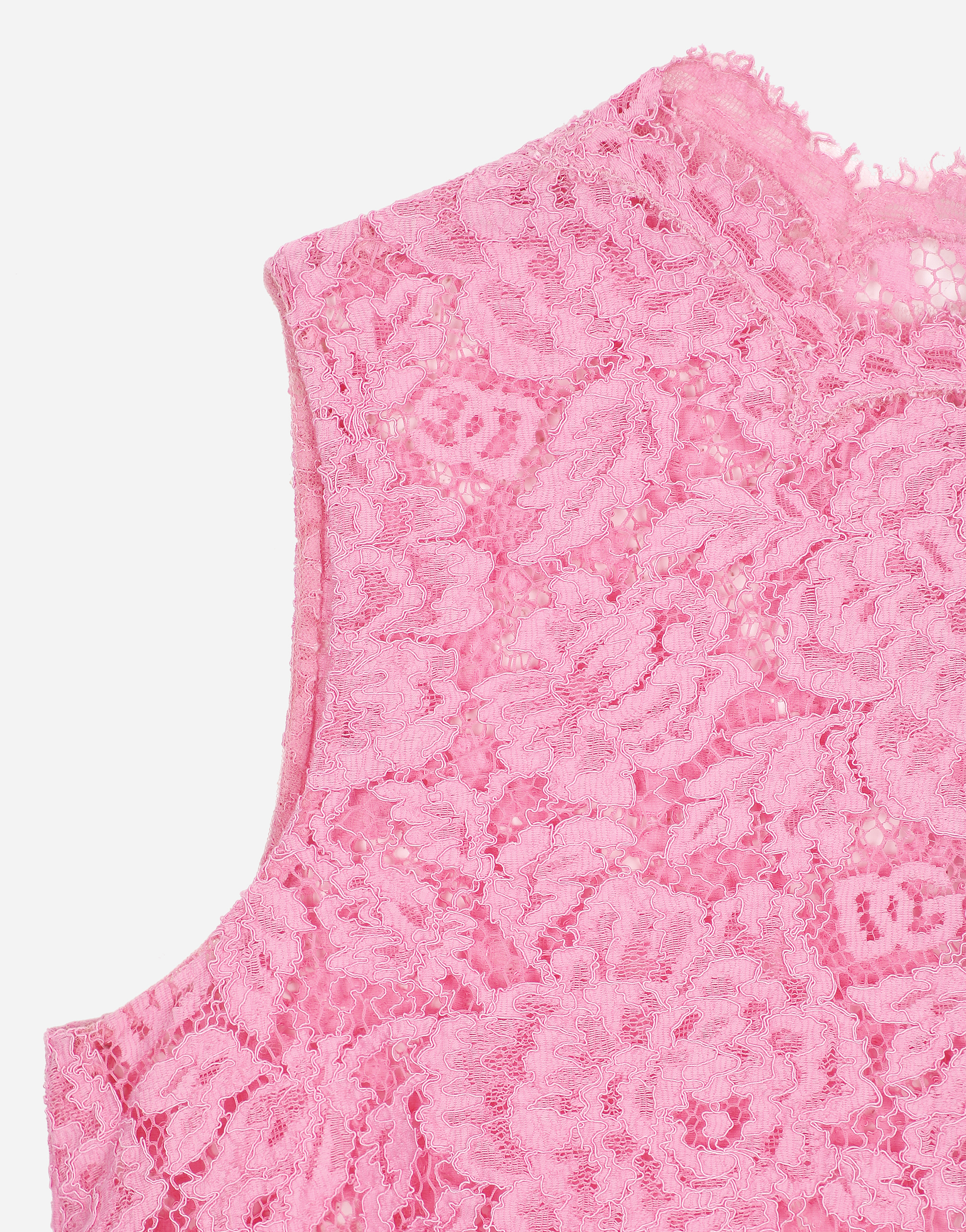 Dolce & Gabbana Sleeveless Lace Top In ピンク