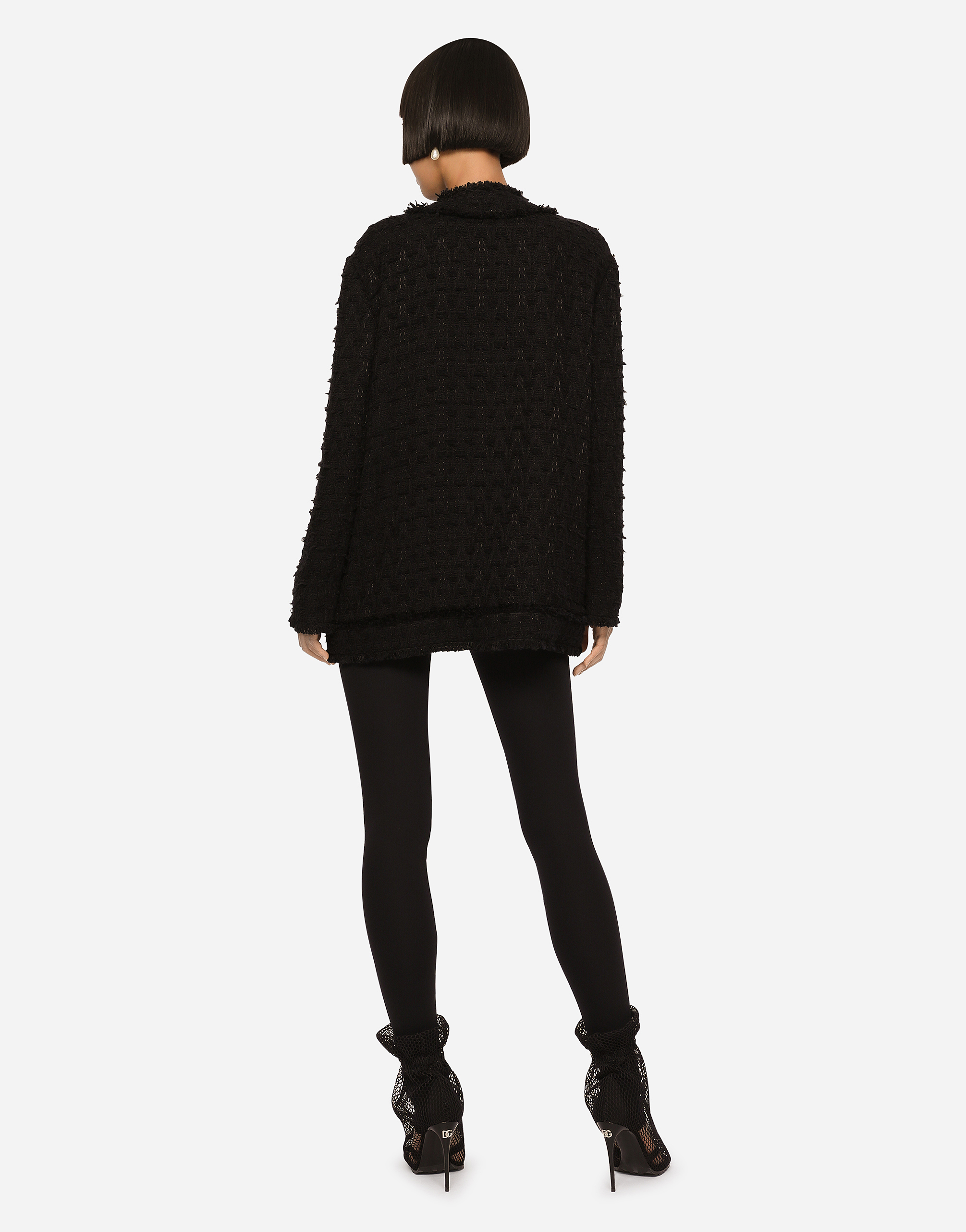 Dolce & Gabbana Single Breasted Rush Stitch Jacket In Black
