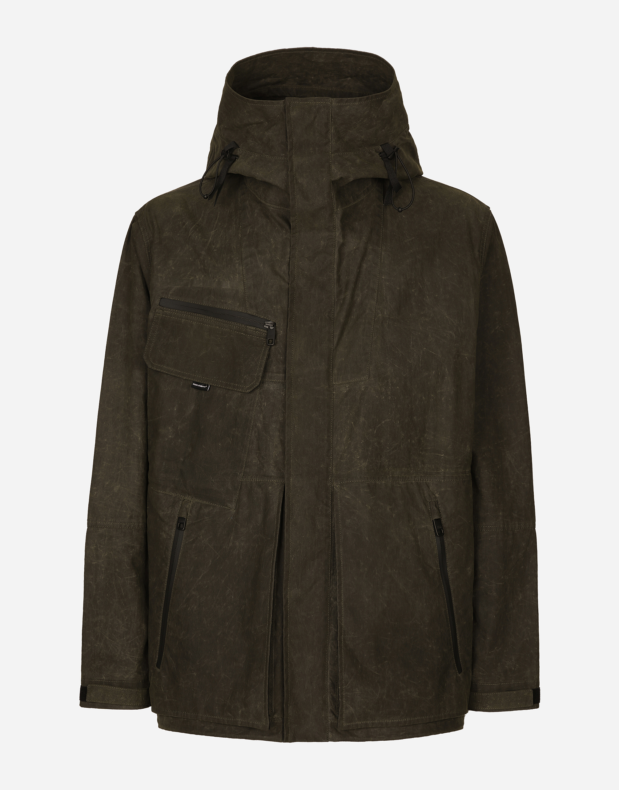 Dolce & Gabbana Lined Technical Fabric Jacket With Hood - Man Coats And Jackets Grey M