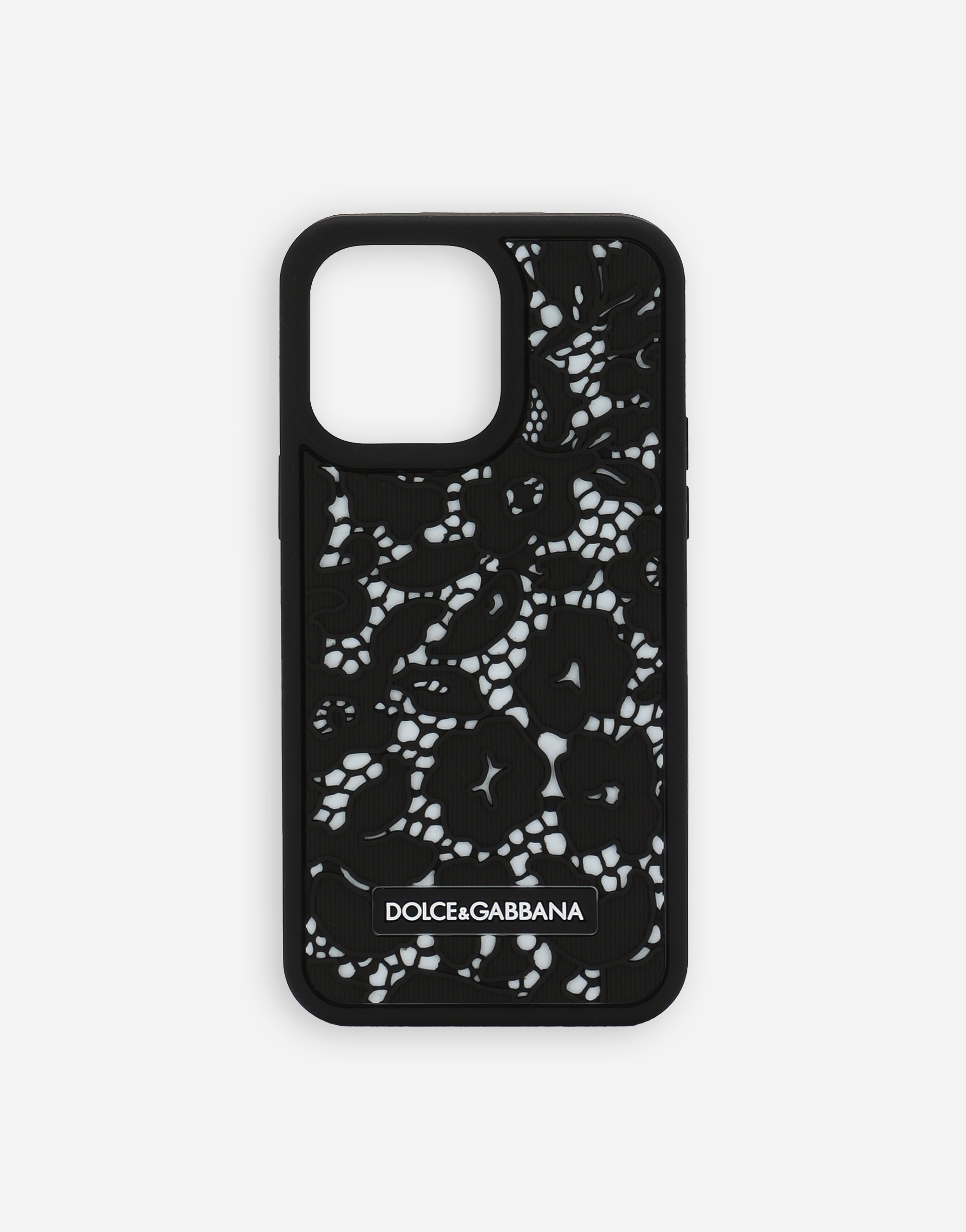 Dolce & Gabbana Lace Rubber Iphone 14 Pro Max Cover In Multicolor