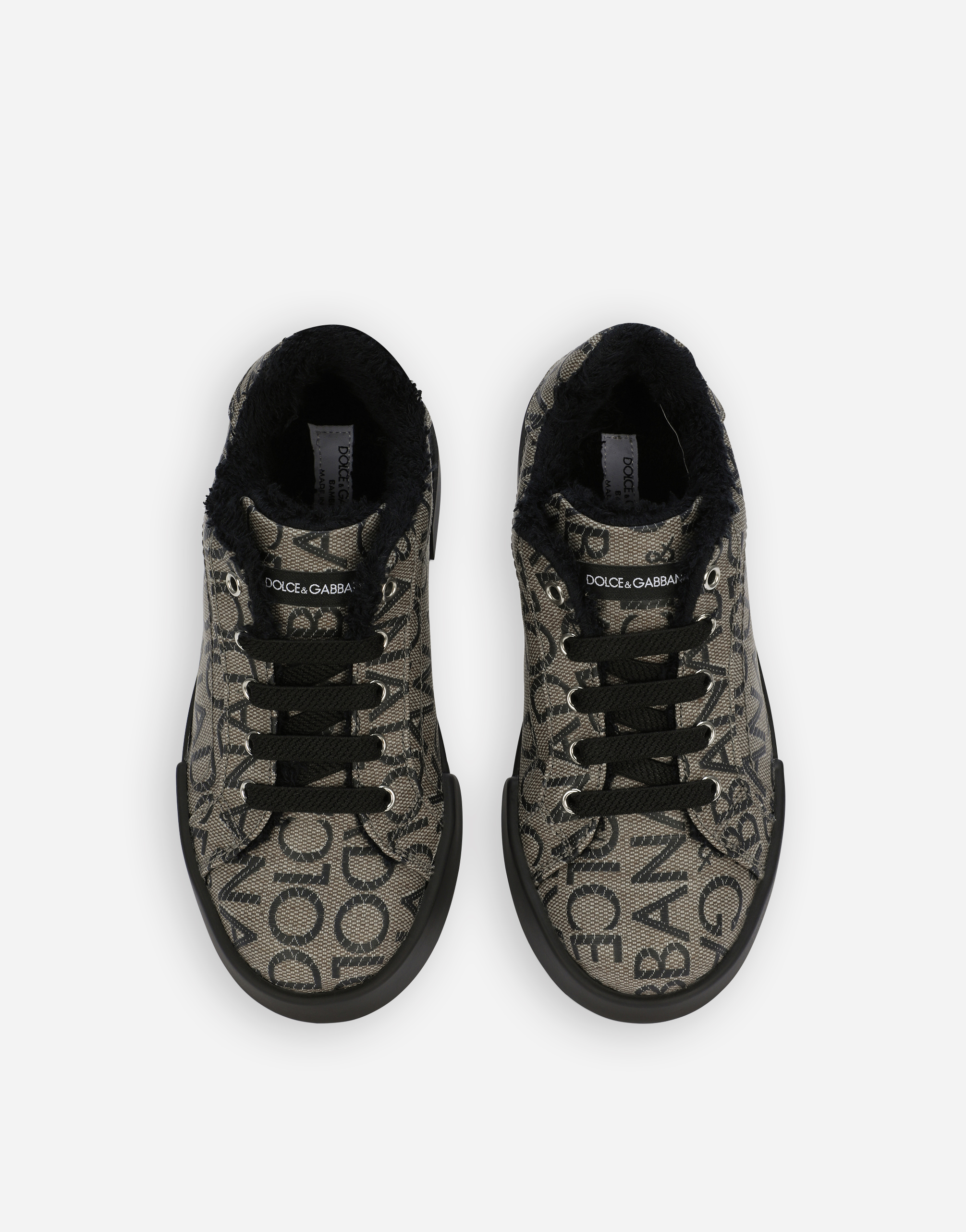 DOLCE & GABBANA PORTOFINO SNEAKERS IN COATED JACQUARD LOGO