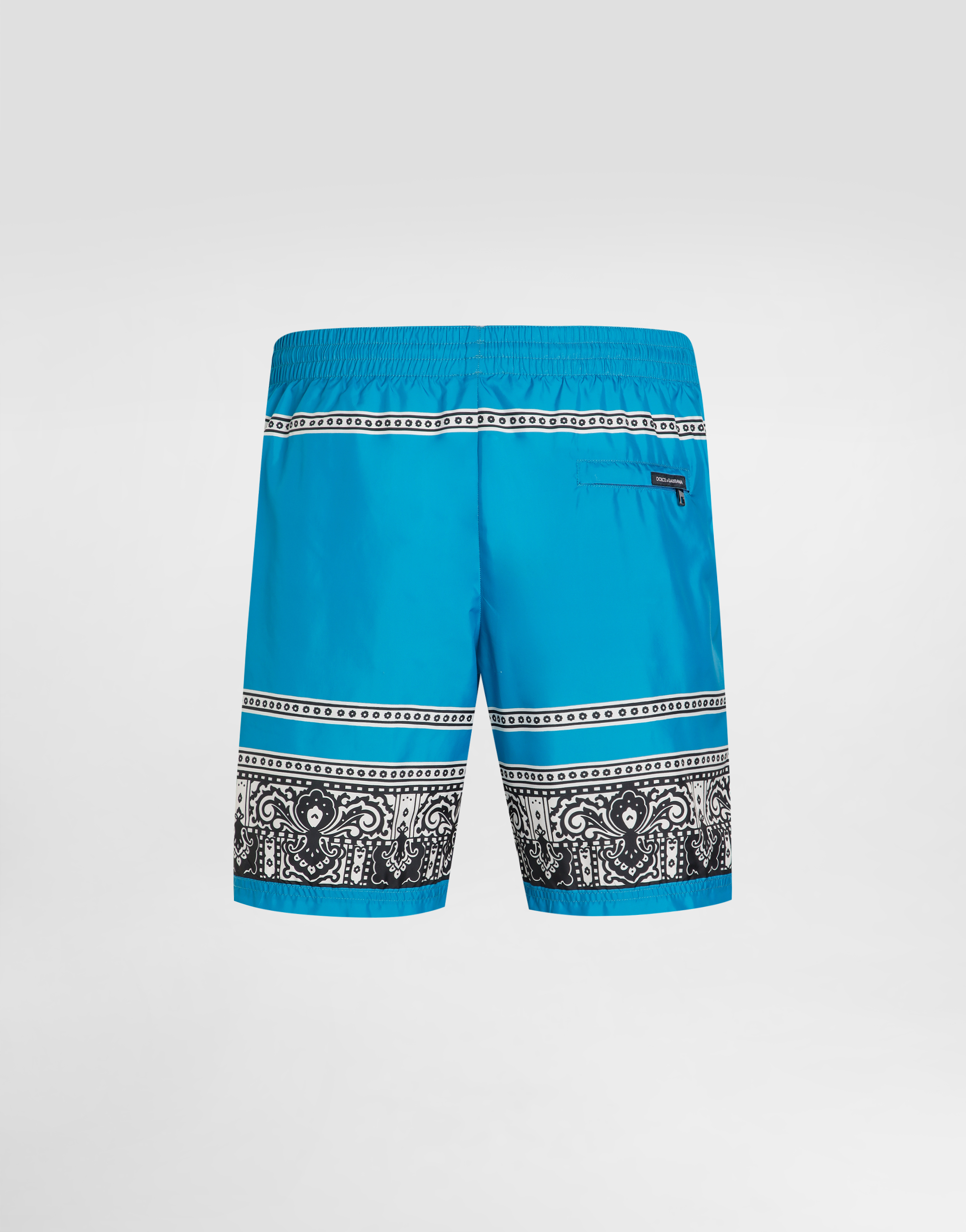 Dolce & Gabbana Mid-length Swim Trunks With Bandanna Print In Print