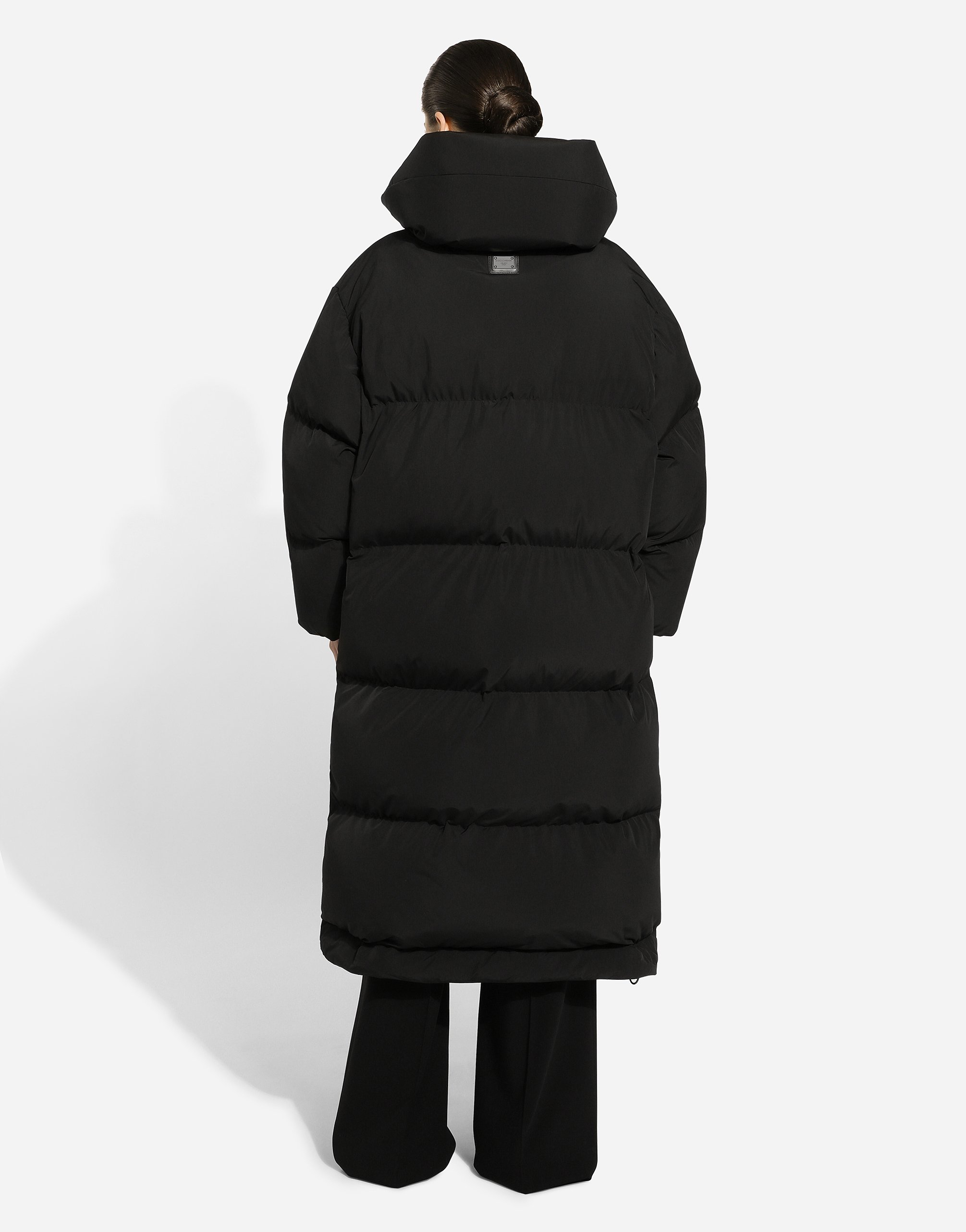 Dolce & Gabbana Long-sleeved Down Jacket In Black