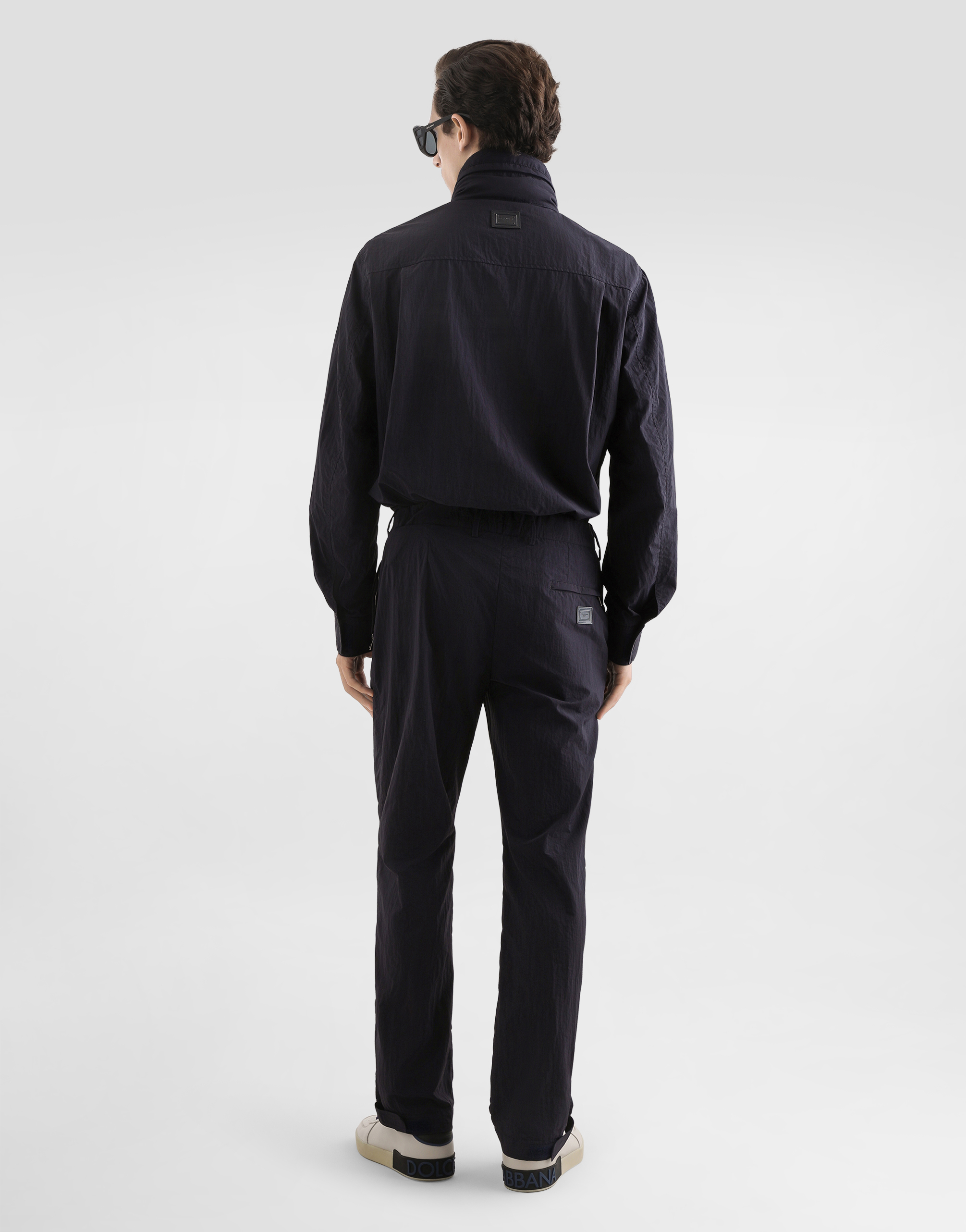 Dolce & Gabbana White Technical Piqué Cotton Tshirt With Embroidery In Gray