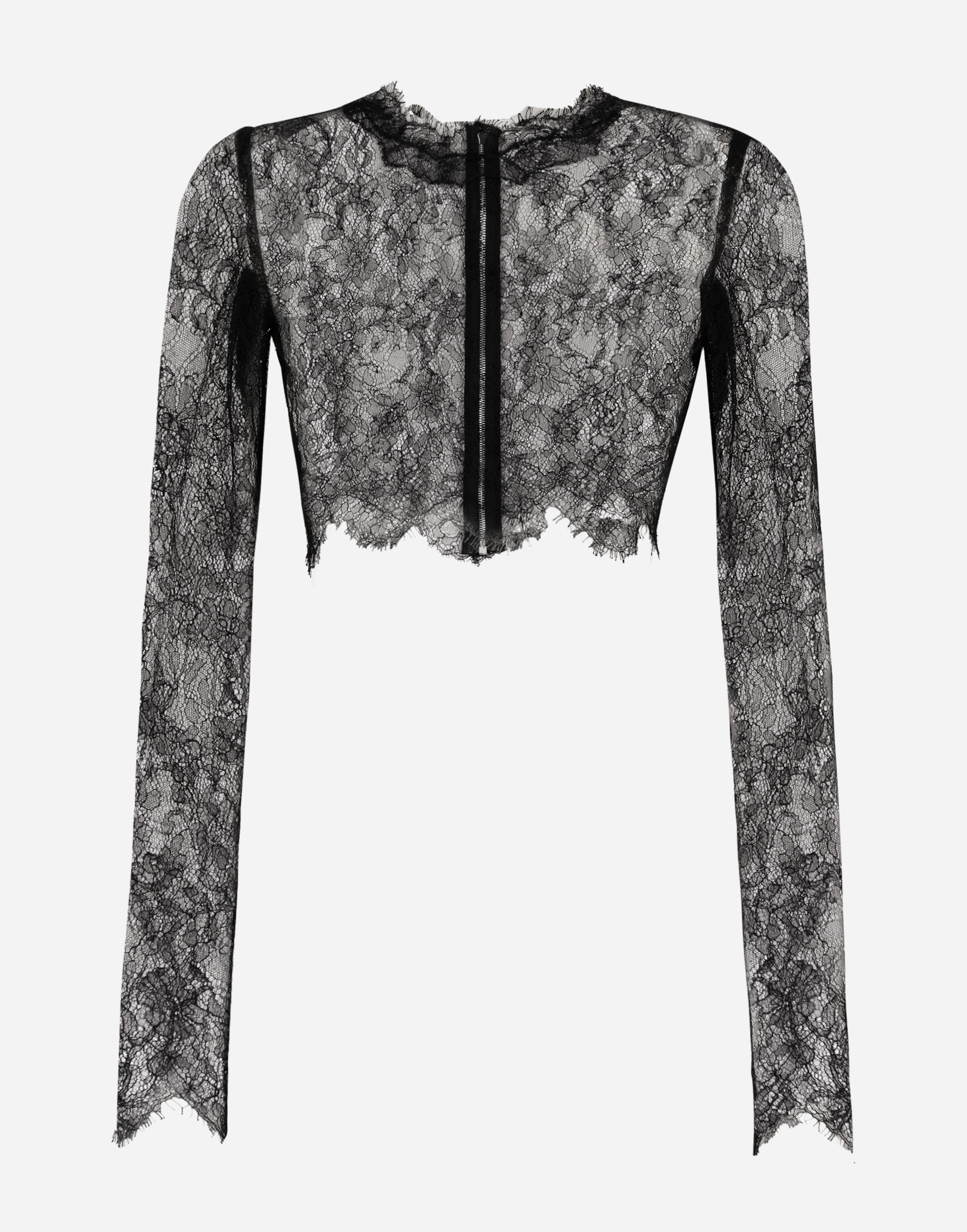 Tシャツ・カットソー DOLCE & GABBANA LACE TOP Lace top in Black for Women | Dolce&Gabbana® US