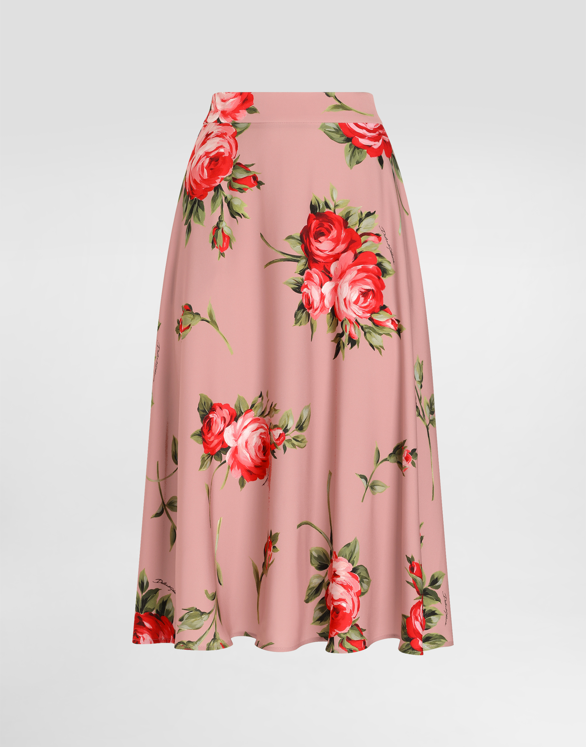 Rose bouquet-print midi skirt in Multicolor for Women