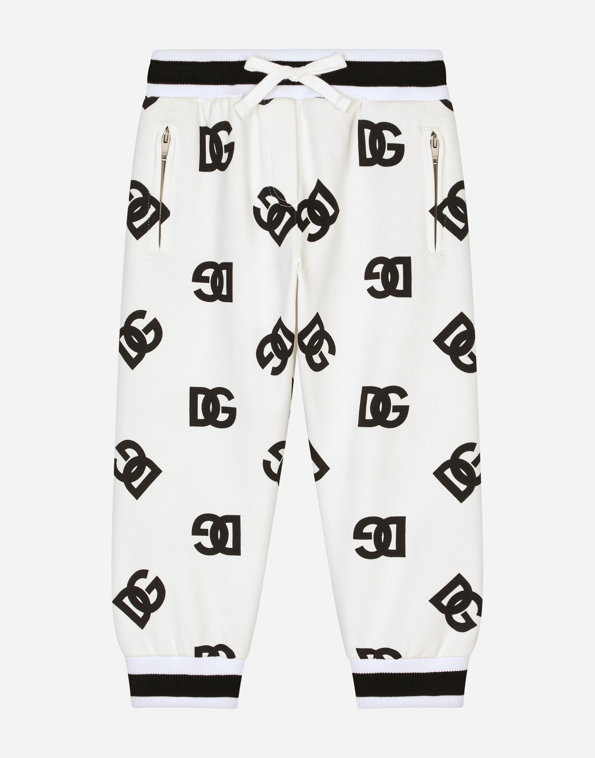 Dolce & Gabbana Jersey Jogging Pants With Dg Logo Print In Multicolor