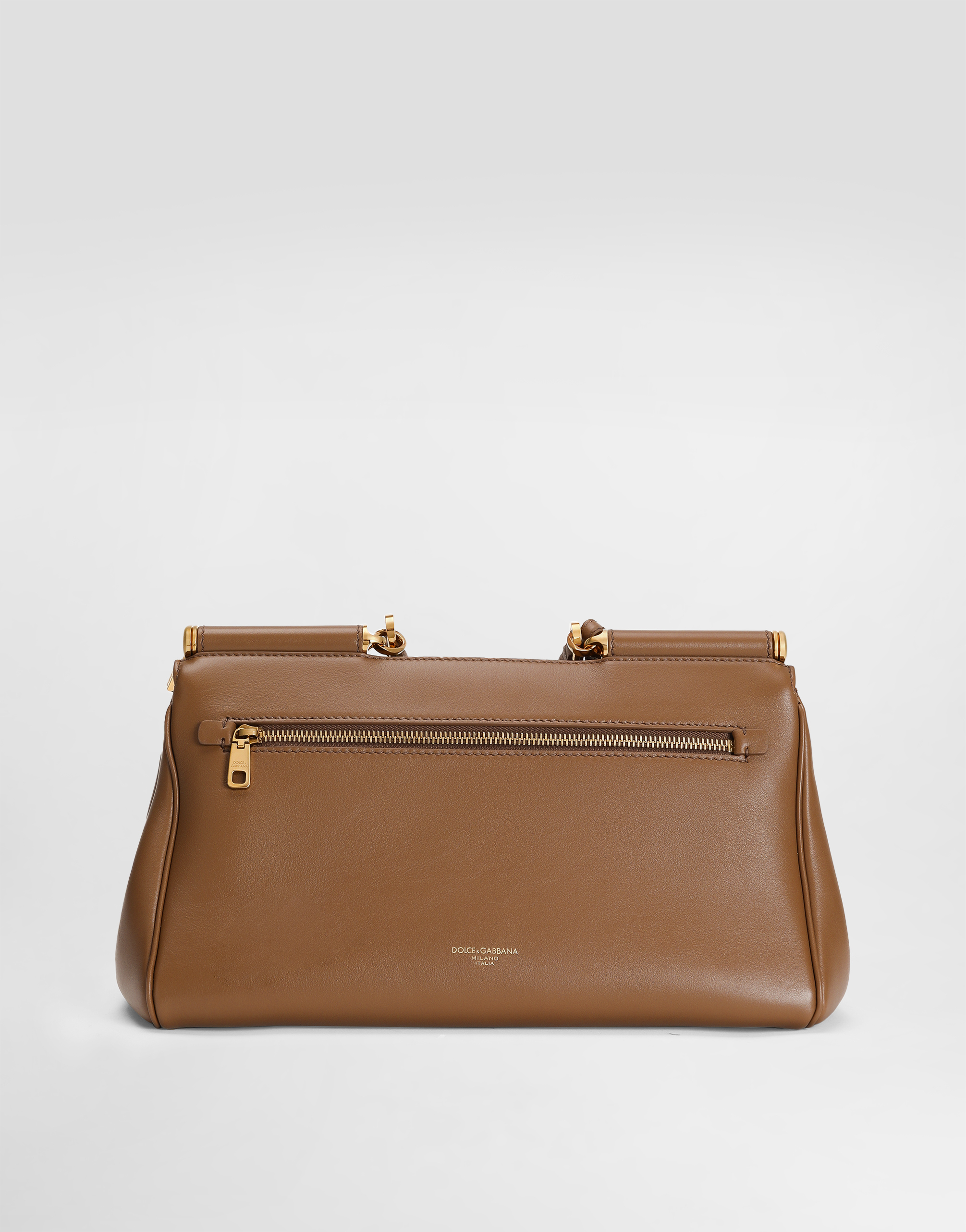 Dolce & Gabbana Handbag Soft Leather Padlock Detail In Neutral