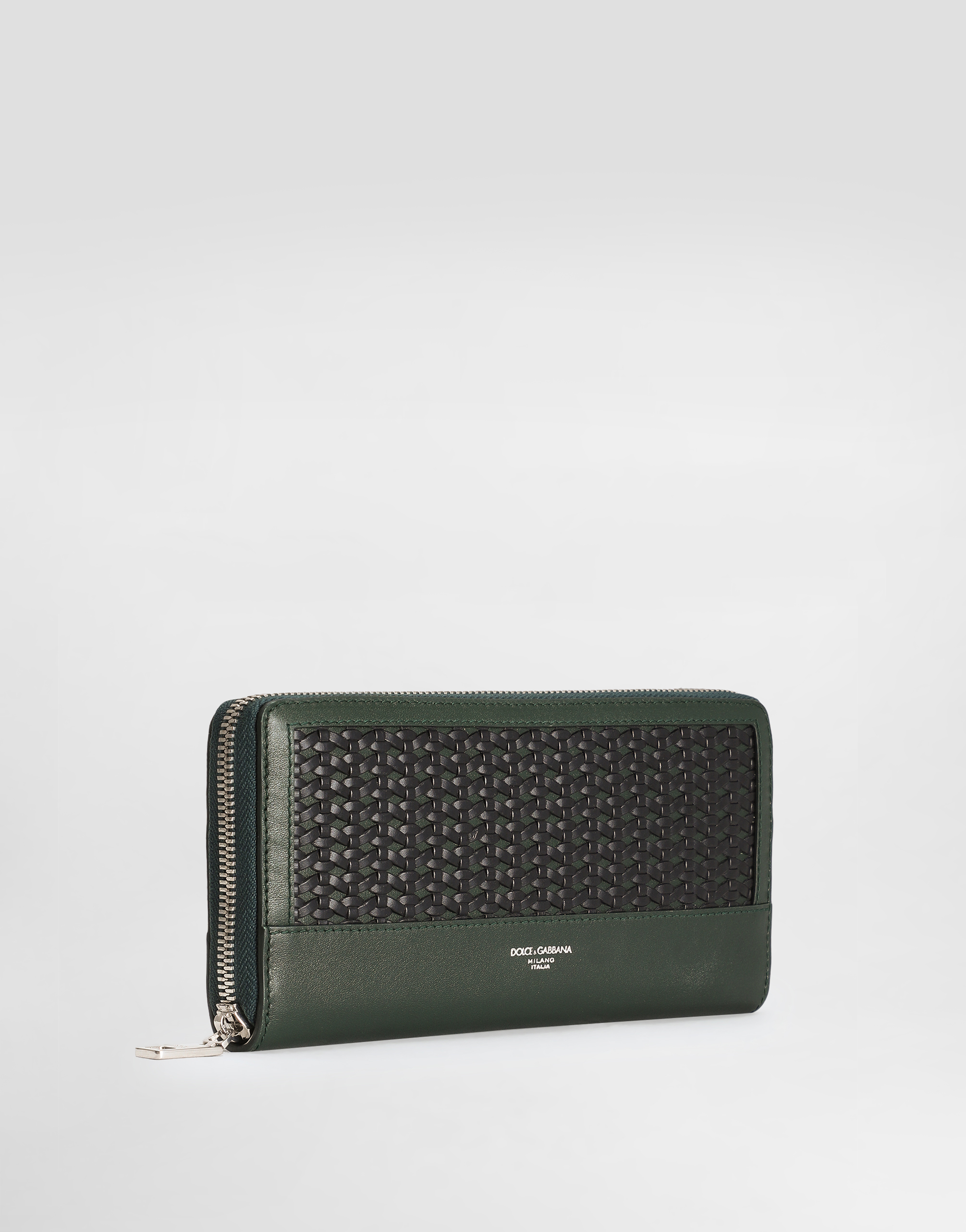 Plongé woven calfskin wallet