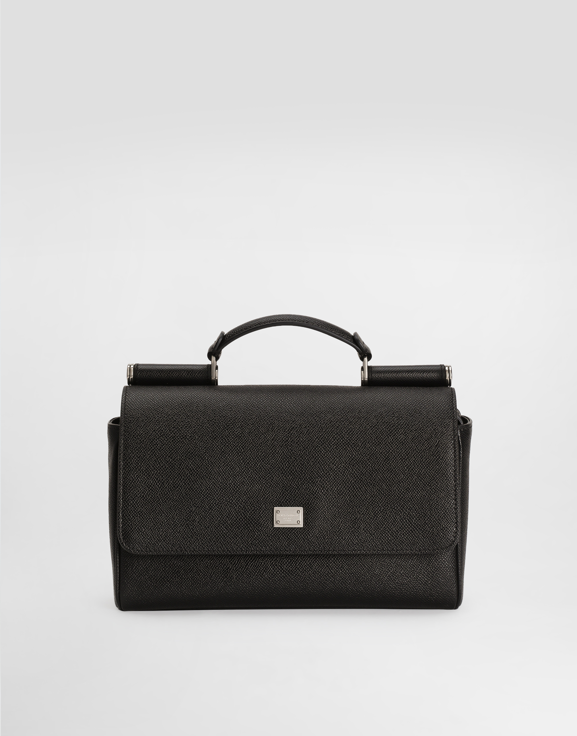 Dolce & Gabbana Calfskin Sicily Bag - Man Crossbody Bags Black Onesize