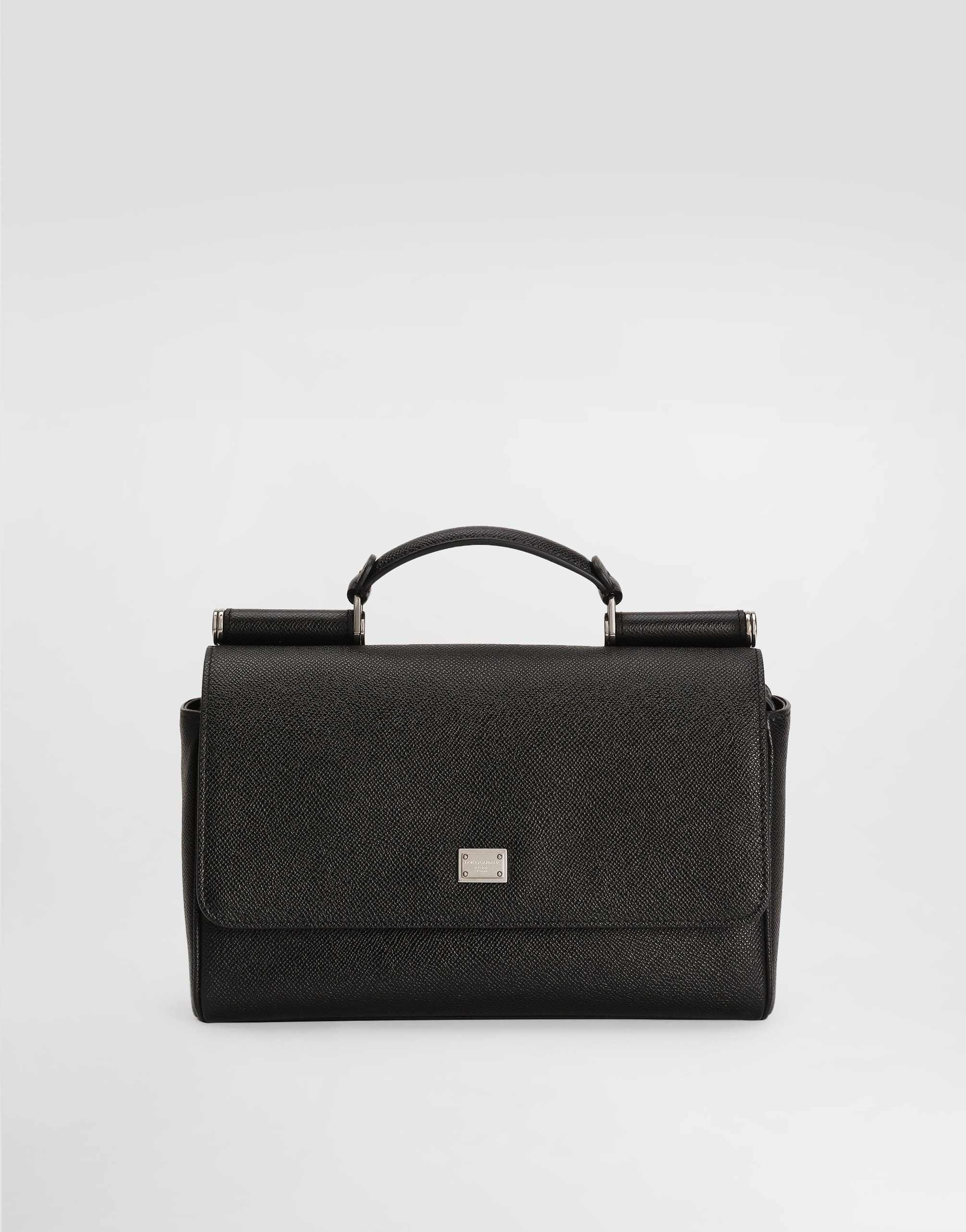 Dolce & Gabbana Calfskin Sicily Bag - Man Crossbody Bags Black Onesize
