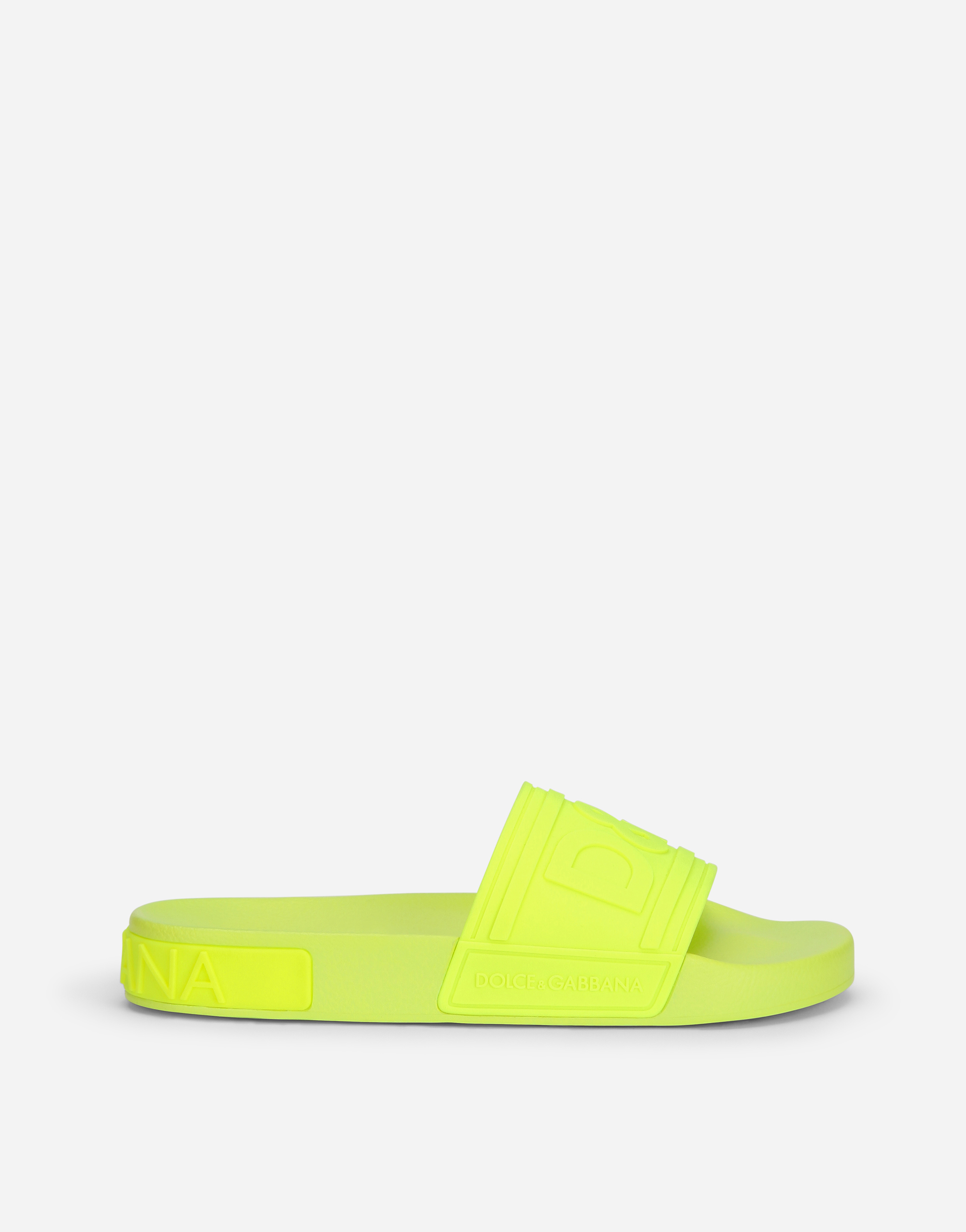 Fluorescent rubber beachwear sliders 