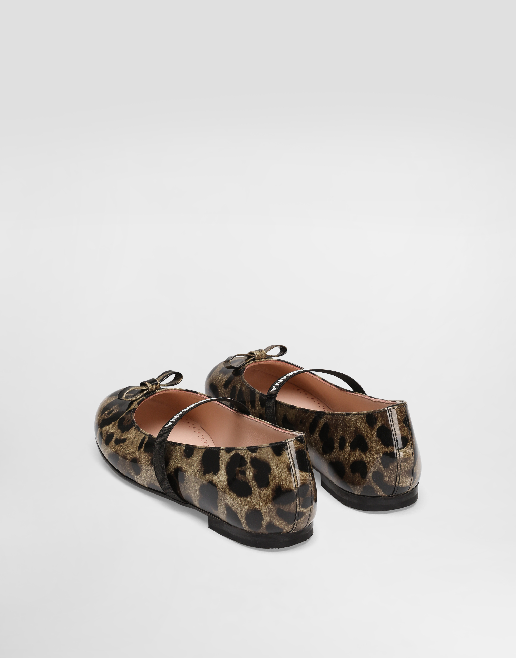 Dolce & Gabbana Ballet Flats In Printed Shiny Calfskin In Animal Print