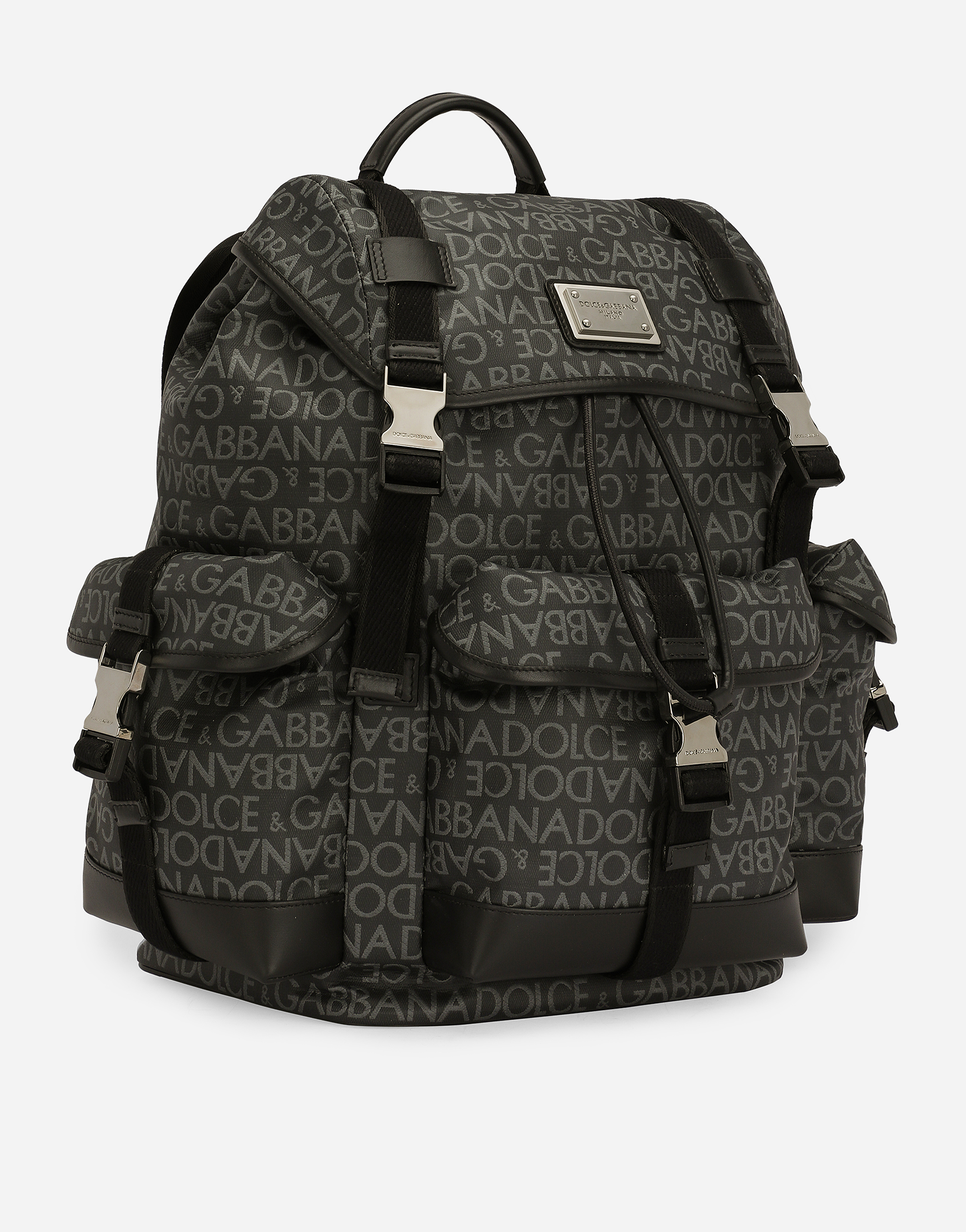  Dolce & Gabbana Coated Jacquard Backpack - Man Backpacks And Fanny Packs Multi-colored Fabric Onesize 