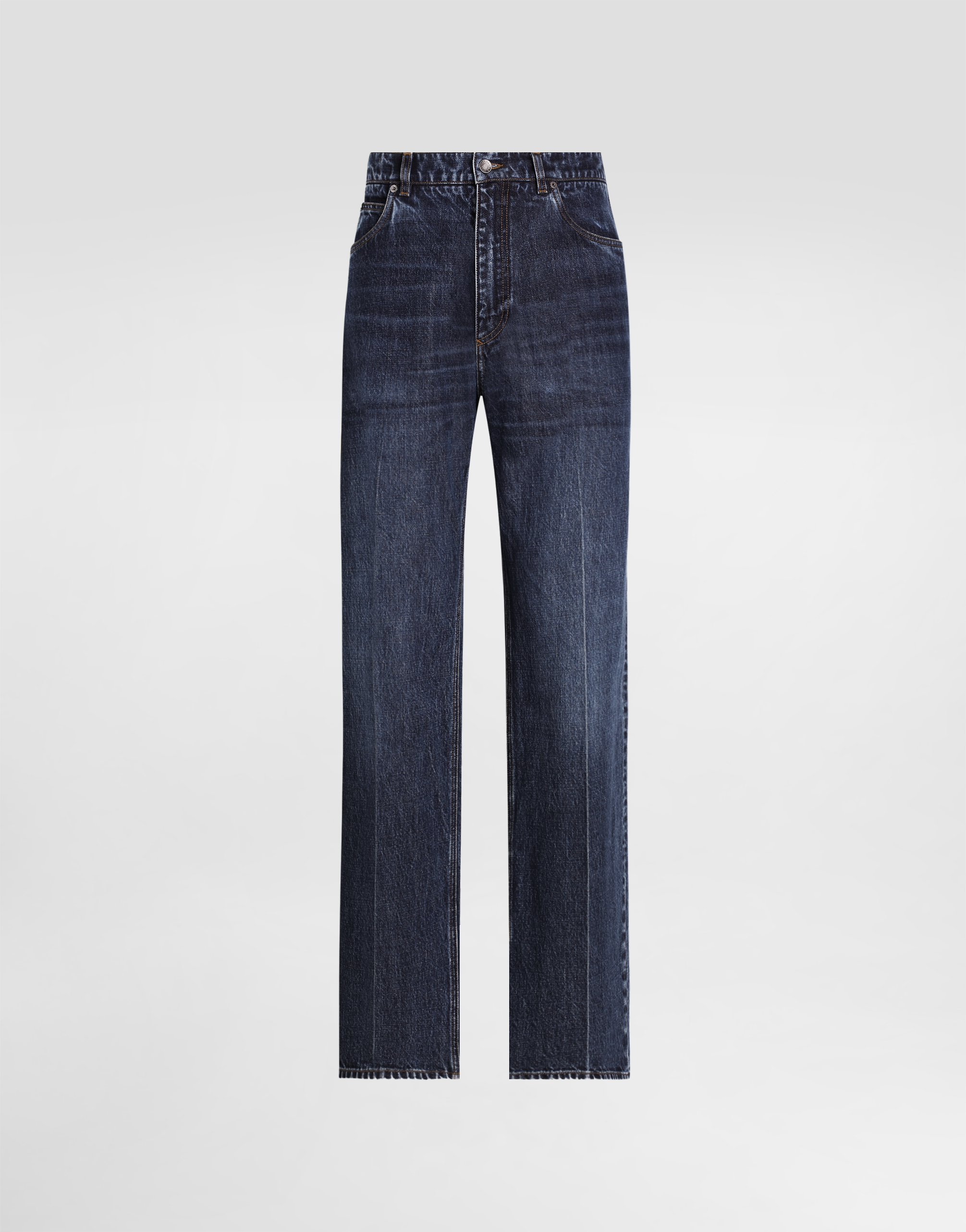Dolce & Gabbana Oversize Cotton Jeans With Embroidered Logo - Man Denim Multi-colored