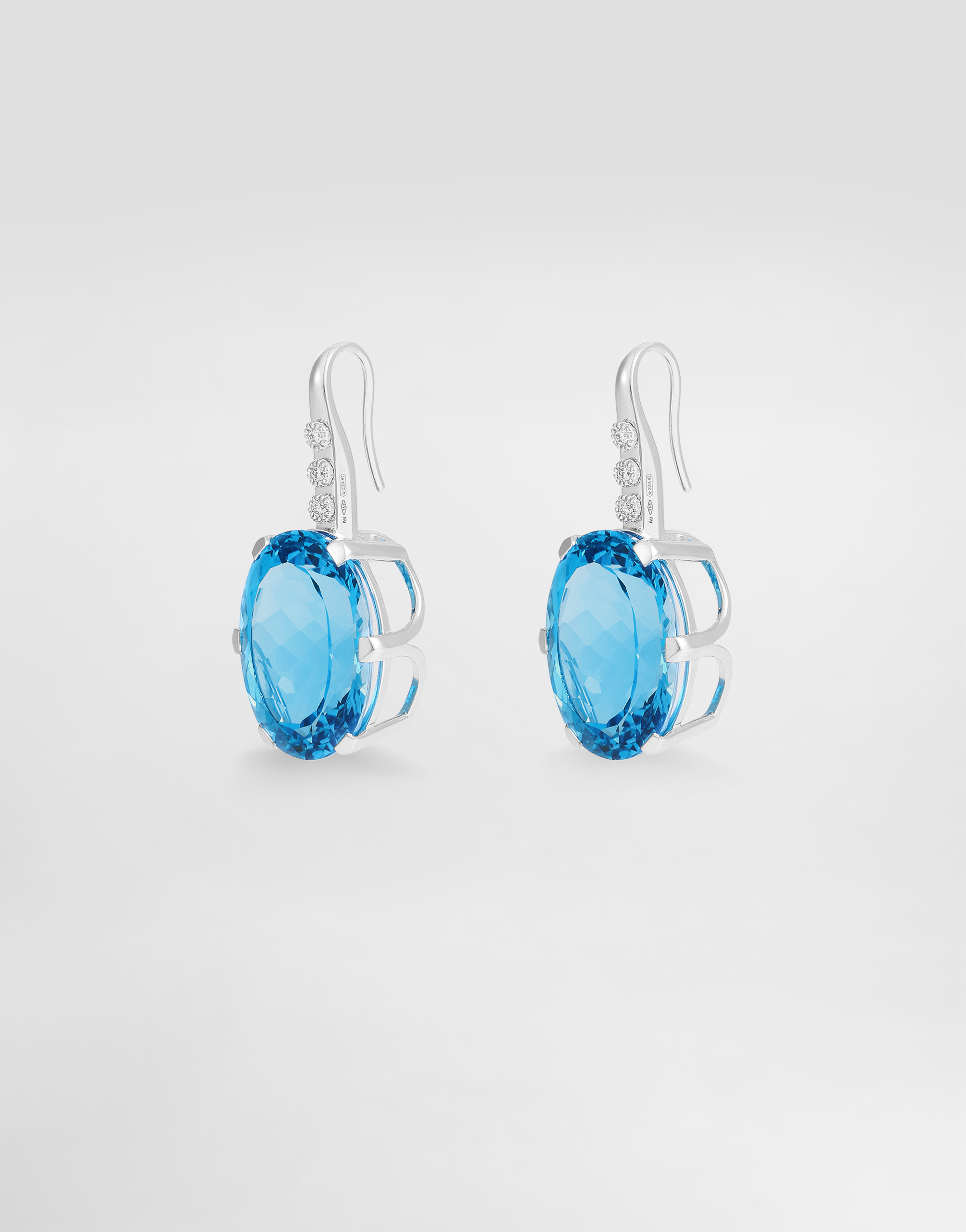 Dolce & Gabbana Anna Earrings In 18-carat White Gold With Topazes And Diamonds - Frau Ohrringe Wei� Onesize 
