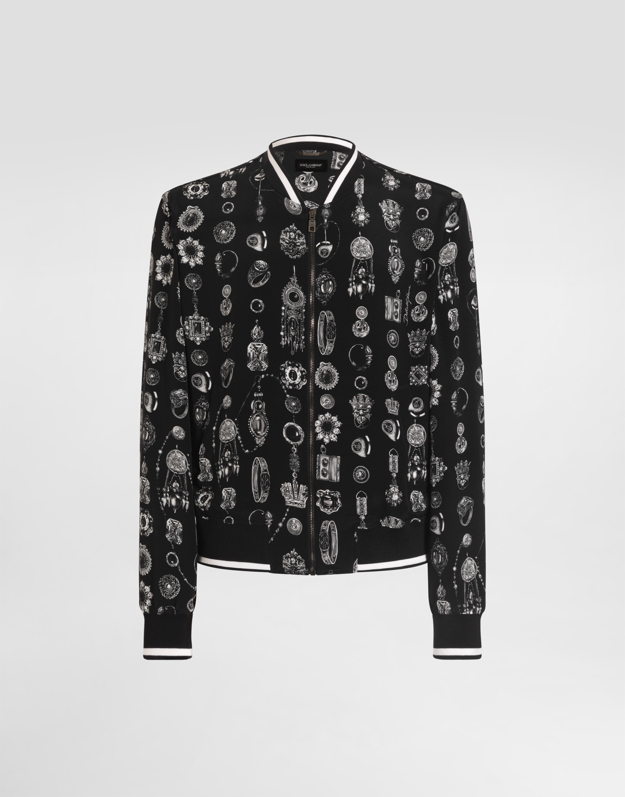 Jewel-print marocain crêpe jacket in Print for Men | Dolce&Gabbana® US