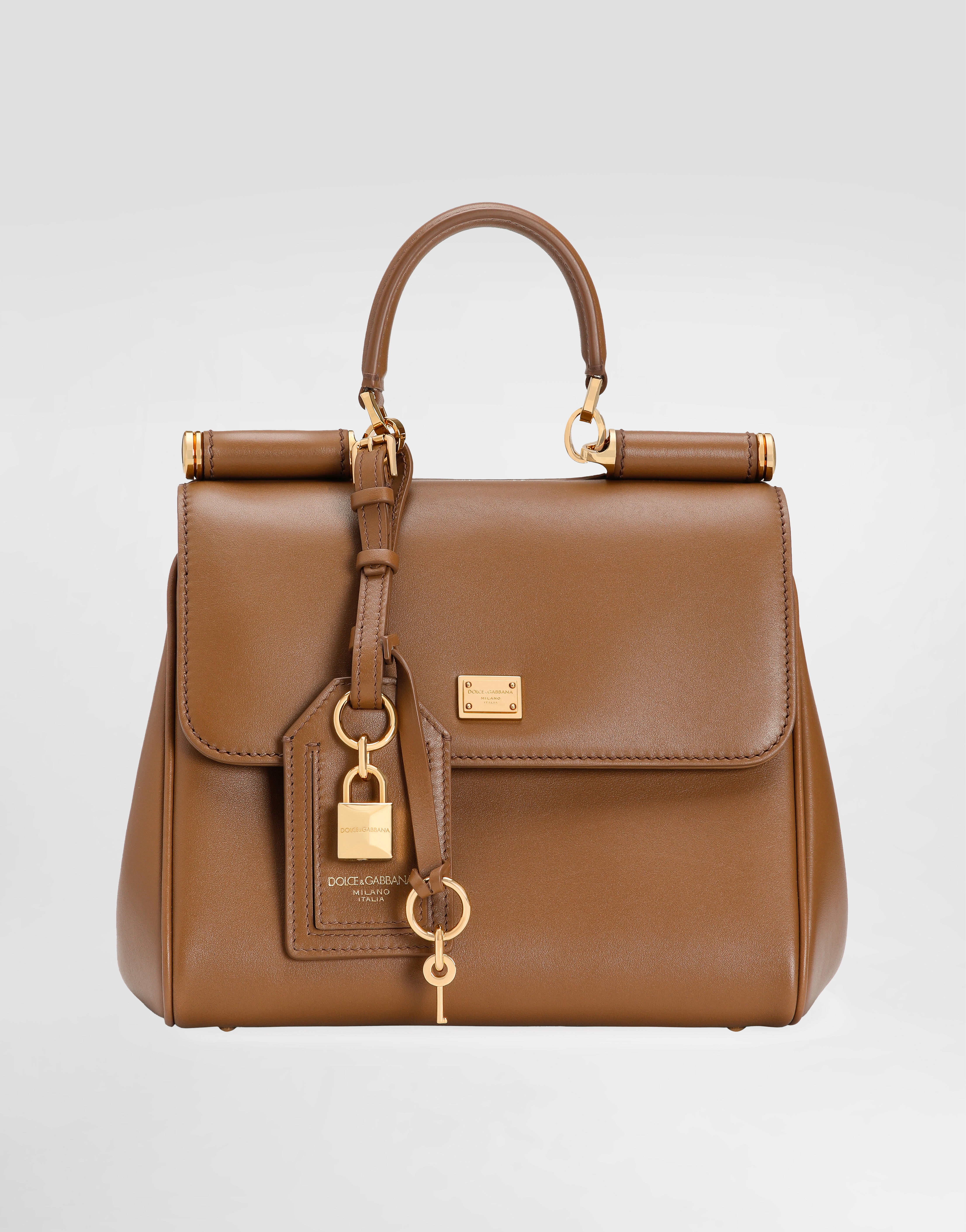 Dolce & Gabbana My Sicily Plongé Calfskin Bag - Woman Handbags Brown Onesize
