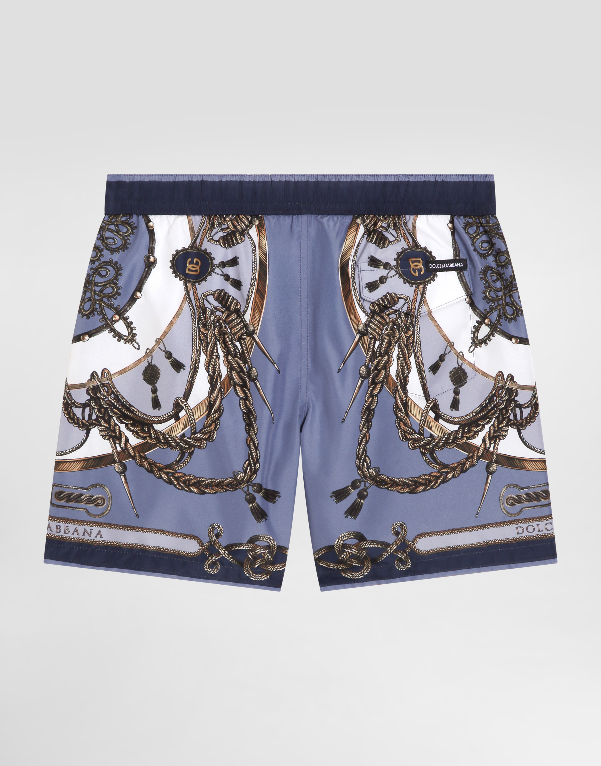Dolce & Gabbana Boys Nautical Print Swim Shorts In Multi