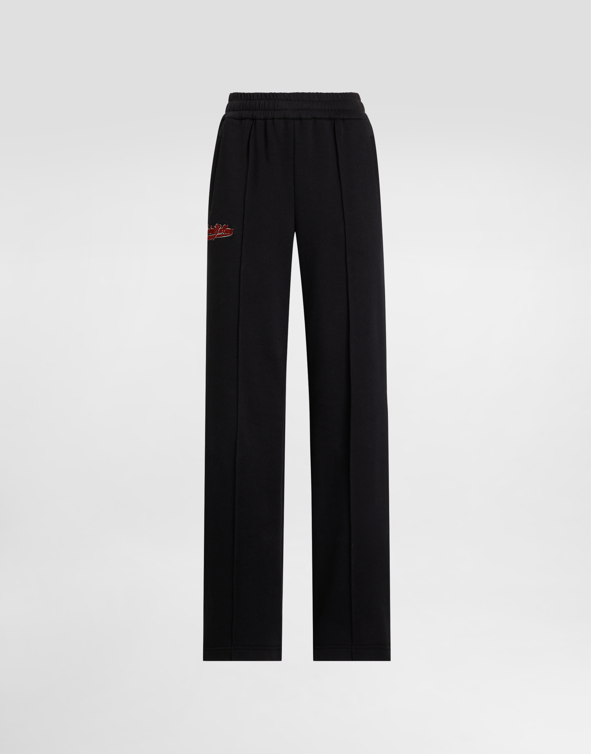 Dolce & Gabbana Fleece Jogging Pants With Patch In Black