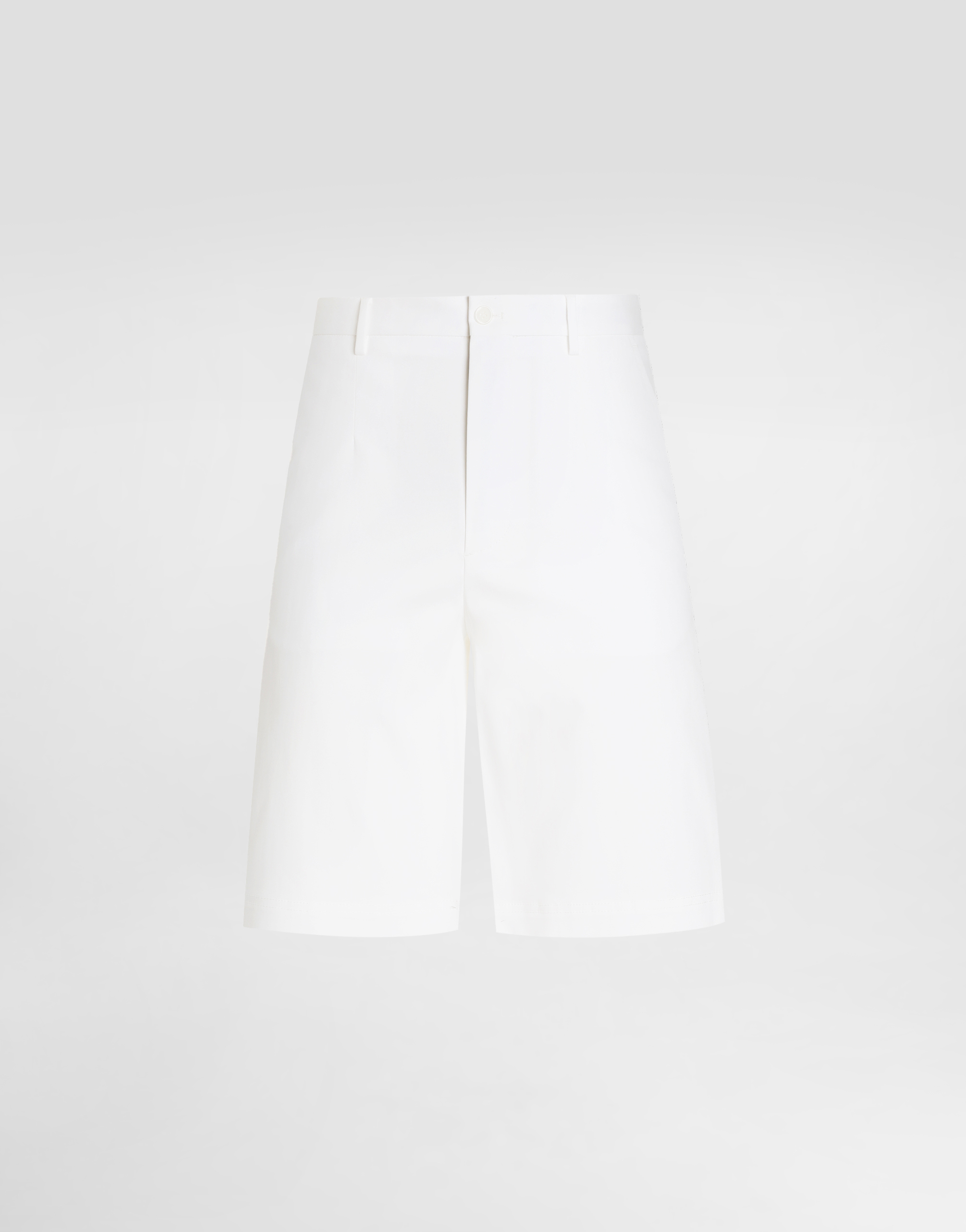 Stretch cotton shorts with branded tag in White for Men