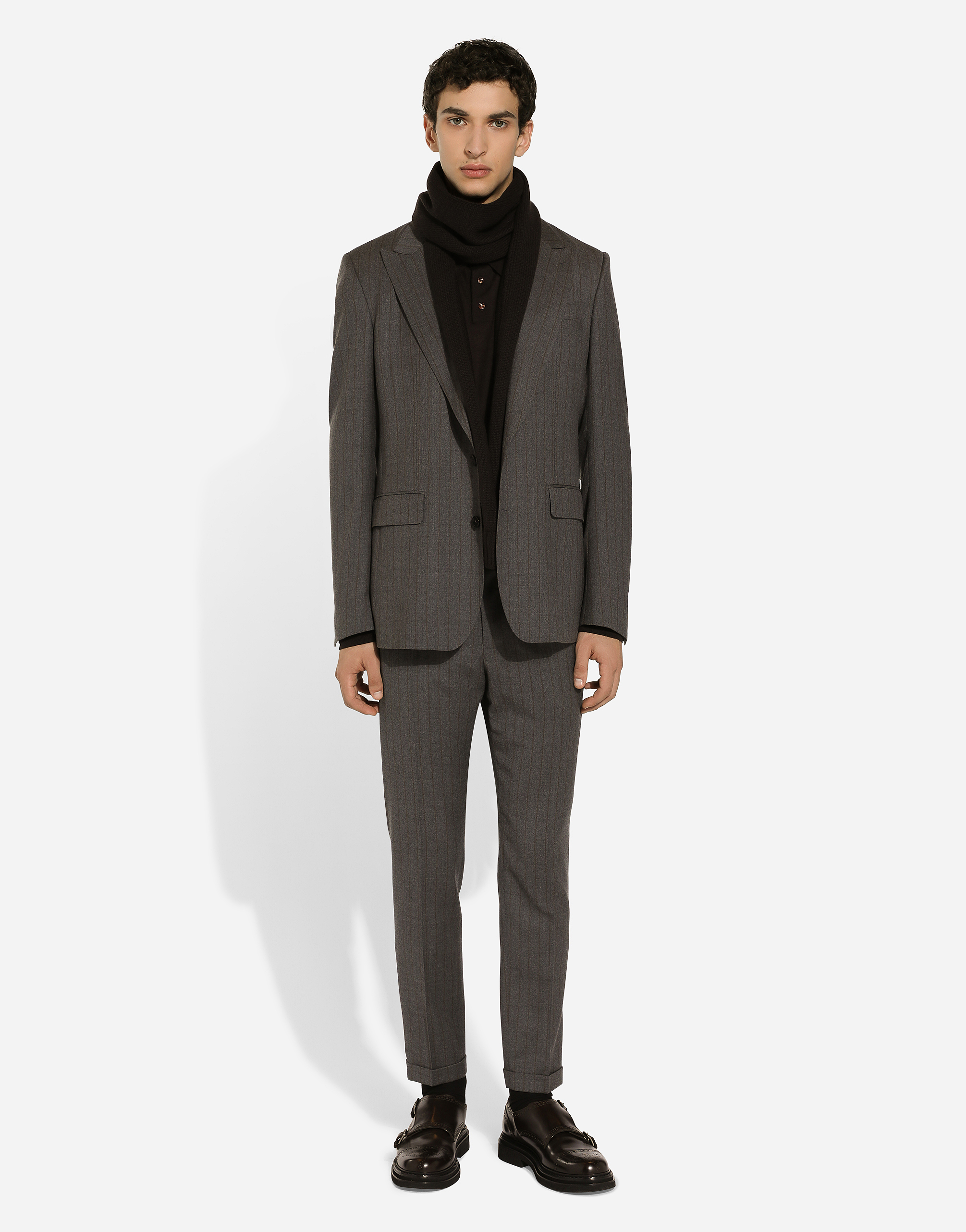 DOLCE & GABBANA SINGLE-BREASTED PINSTRIPE FLANNEL JACKET