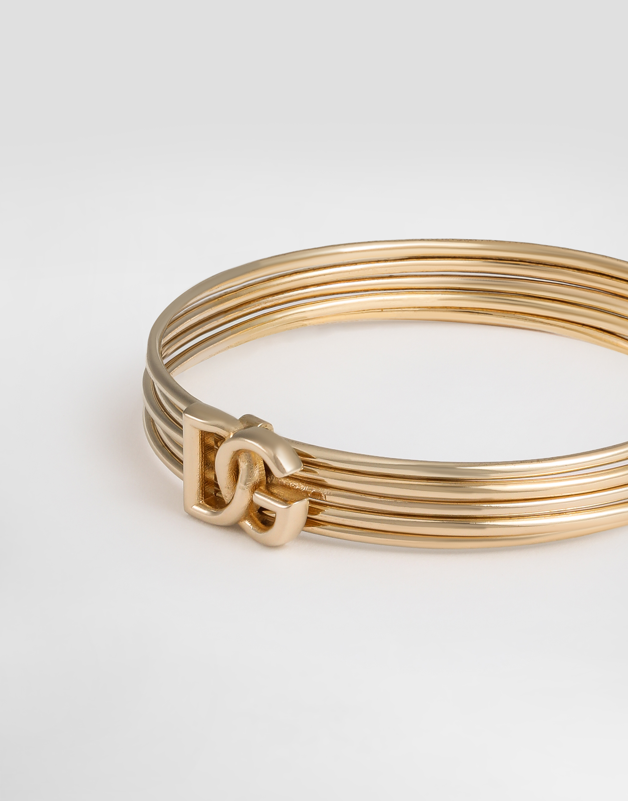 Dolce & Gabbana Dg Logo-charm Multi-hoop Bangle In ゴールド