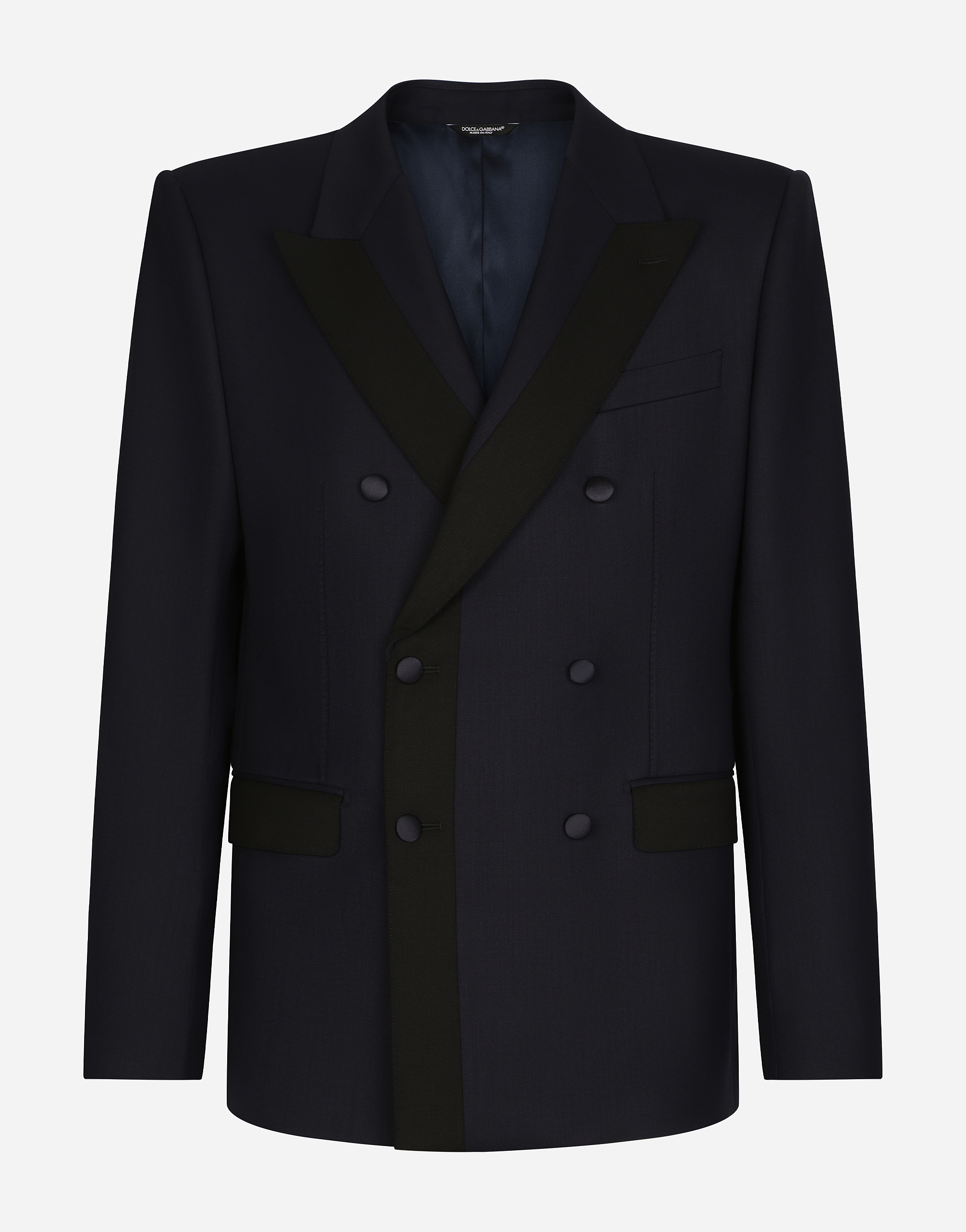 DOLCE & GABBANA DOUBLE-BREASTED STRETCH WOOL SICILIA-FIT JACKET