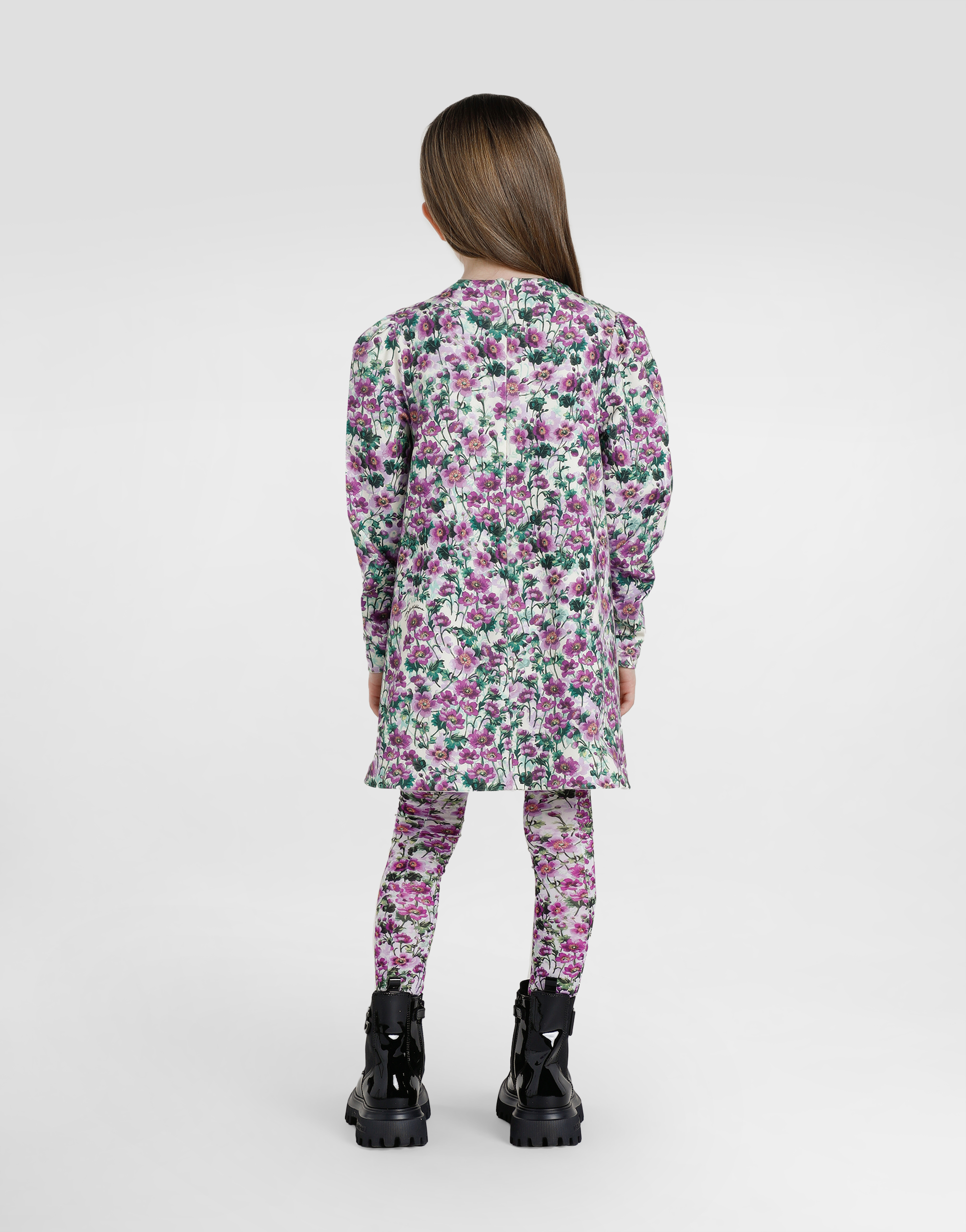 Violets-print dress