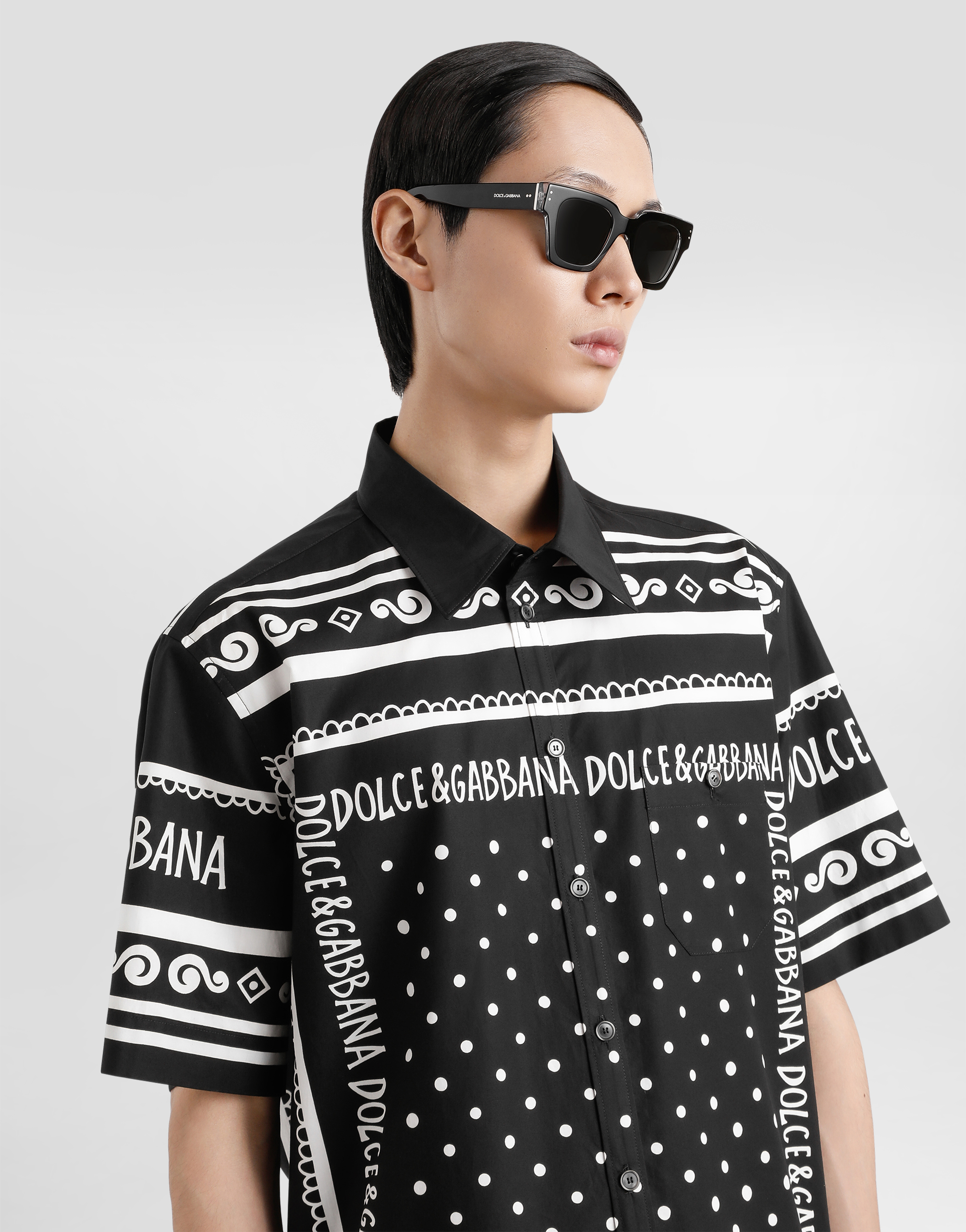 DOLCE & GABBANA BANDANNA-PRINT COTTON SHIRT