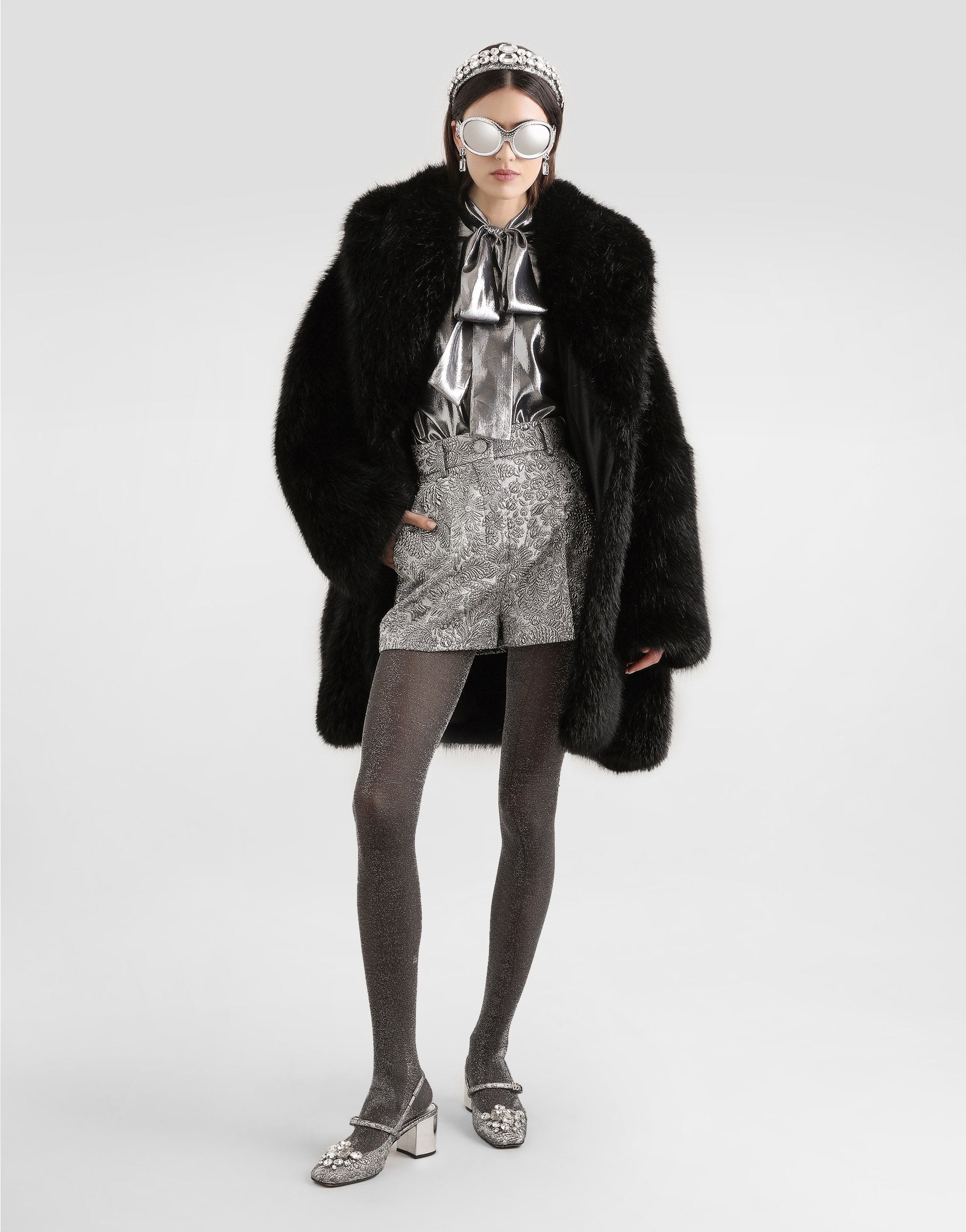 Dolce & Gabbana Fur-effect Coat In Animal Print