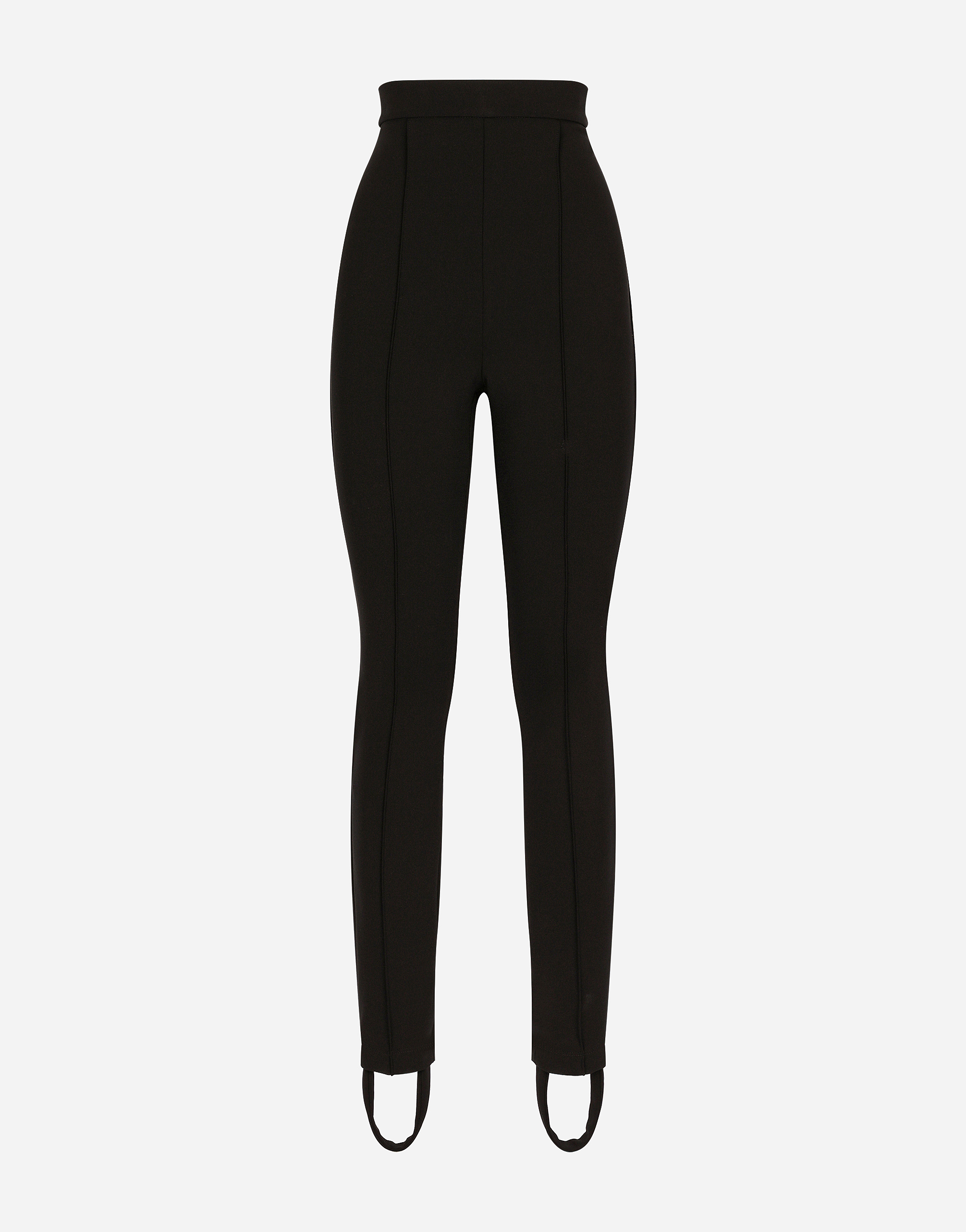 Dolce & Gabbana Jersey Milano Rib Leggings With Stirrups In Black
