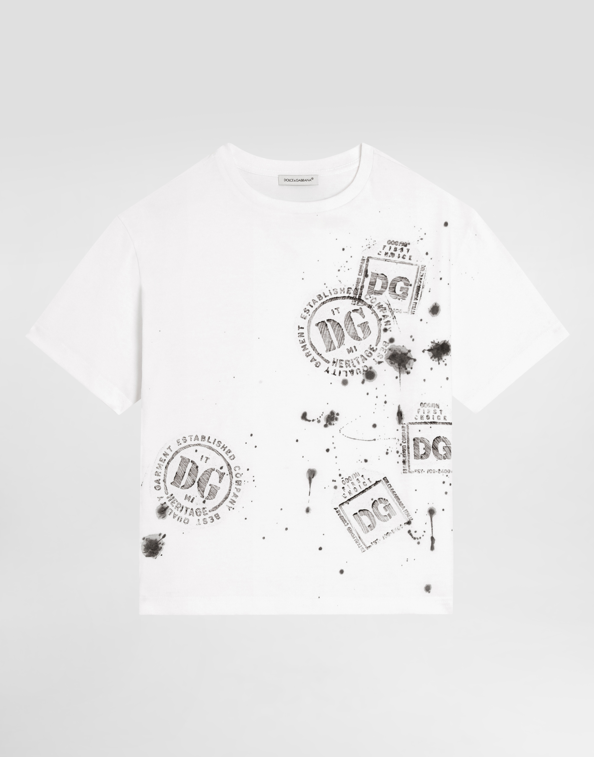 Jersey t-shirt with print in White for Boys | Dolce&Gabbana®