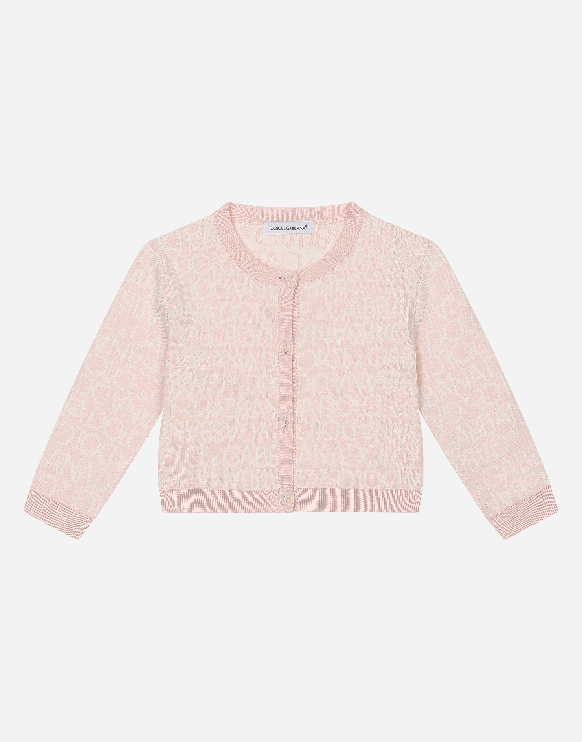 Round-neck jacquard cardigan