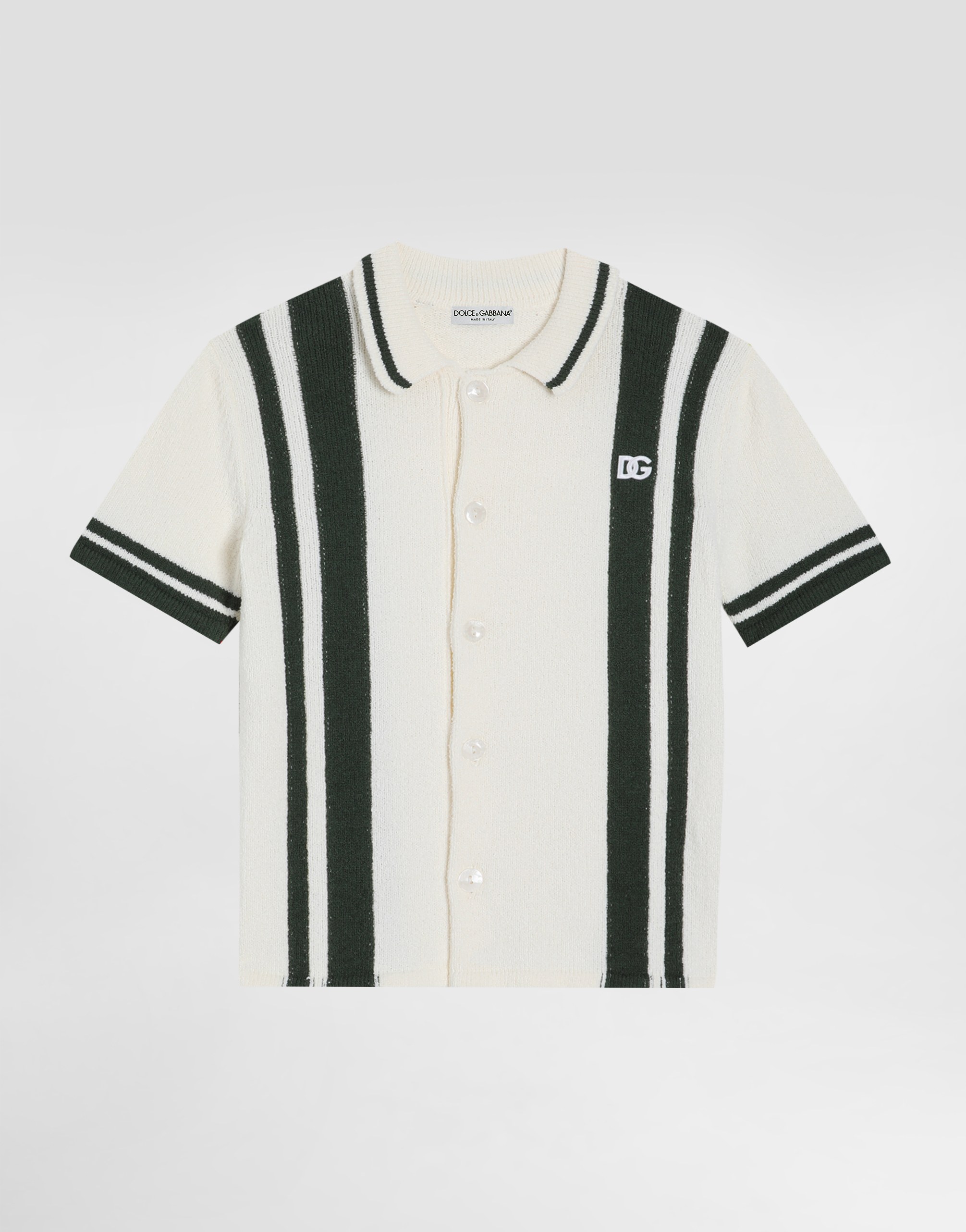 Knitted shirt with intarsia