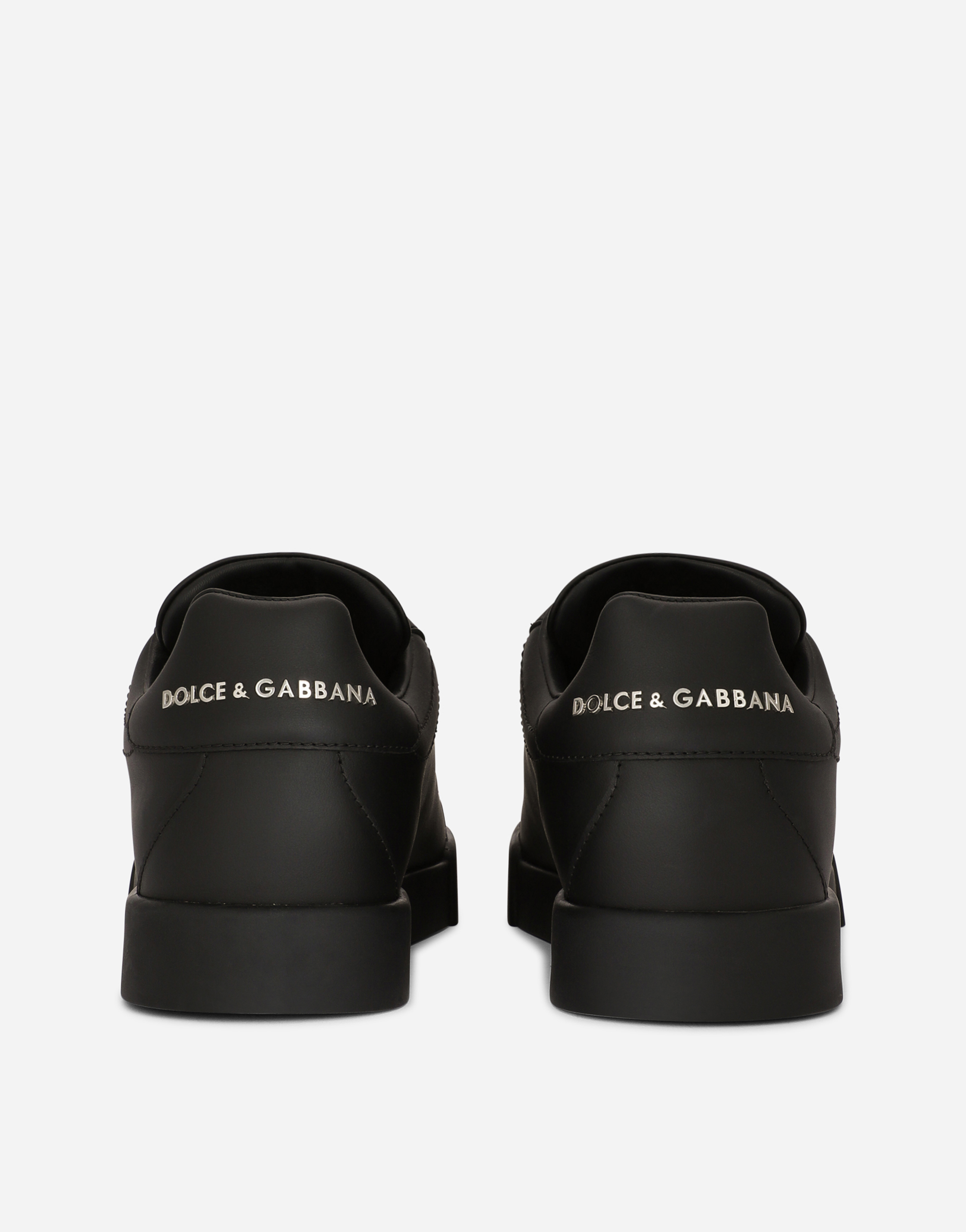 Dolce & Gabbana Calfskin Portofino Sneakers With Dg Logo In Multicolor