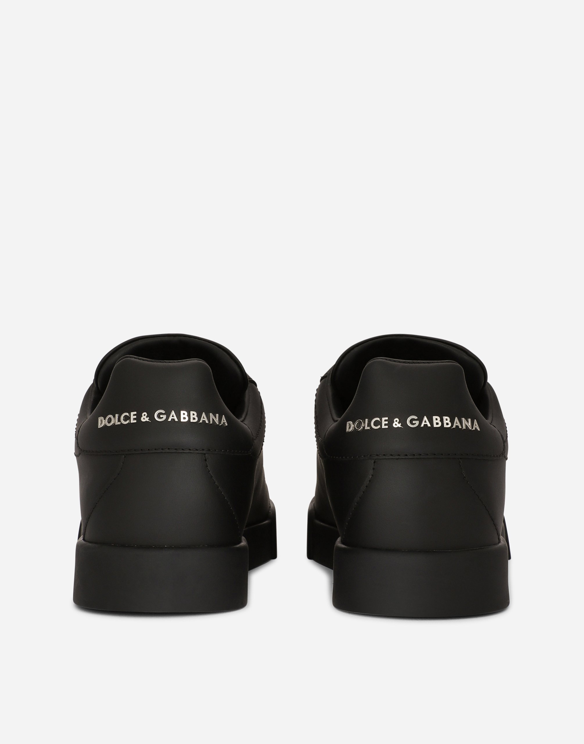 Dolce & Gabbana Calfskin Portofino Sneakers With Dg Logo In Multicolor