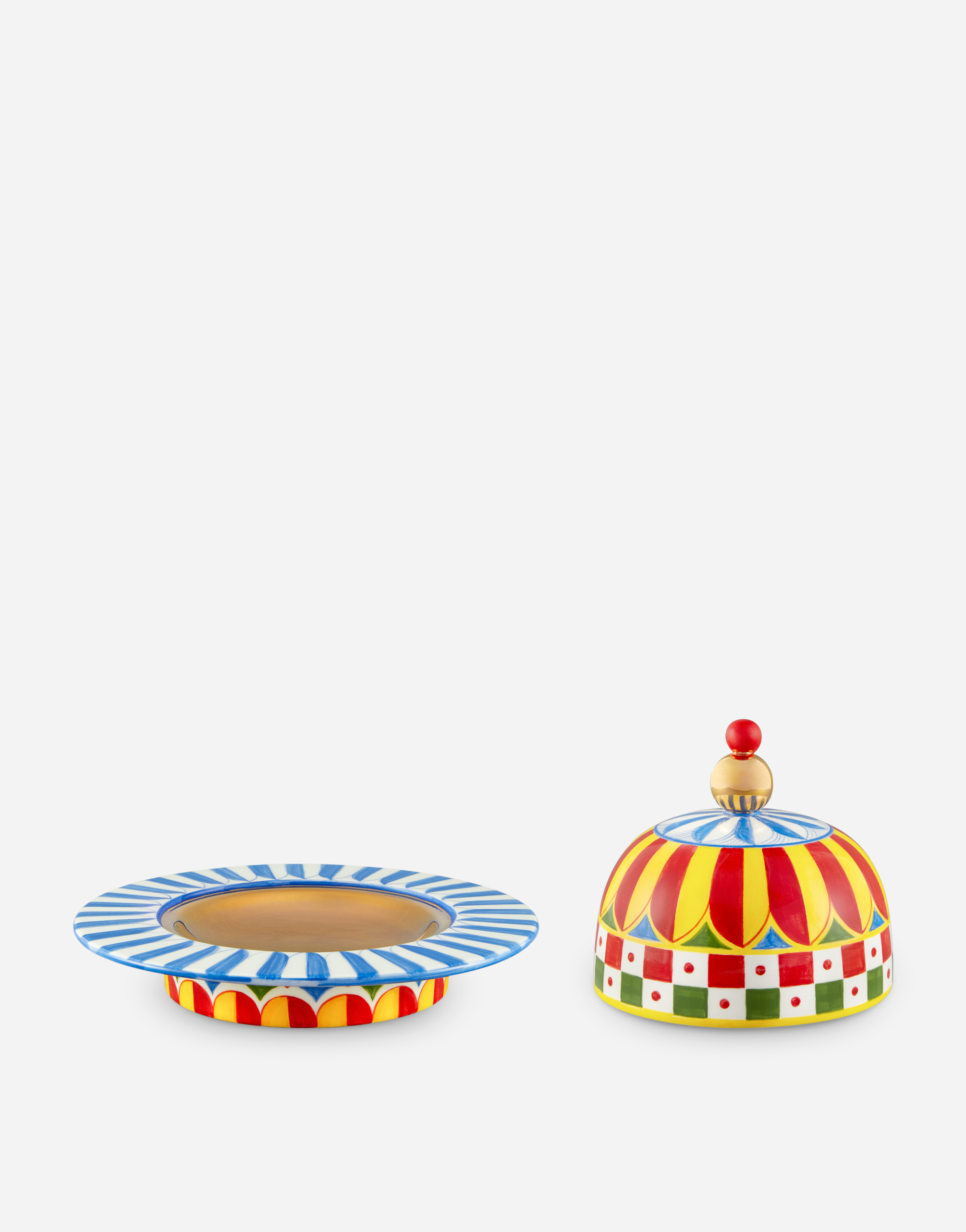 Dolce & Gabbana Decorative Ceramic Jar In Multi