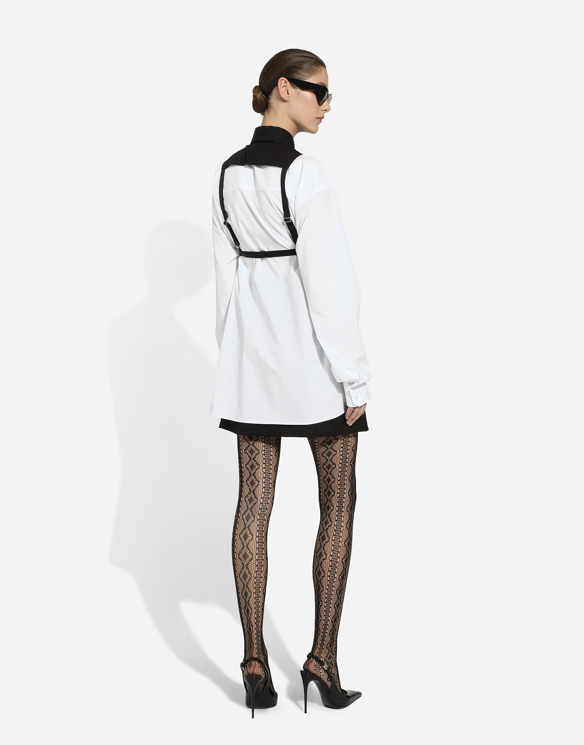 Dolce & Gabbana Cotton Shirt With Contrasting Shirt Front In White