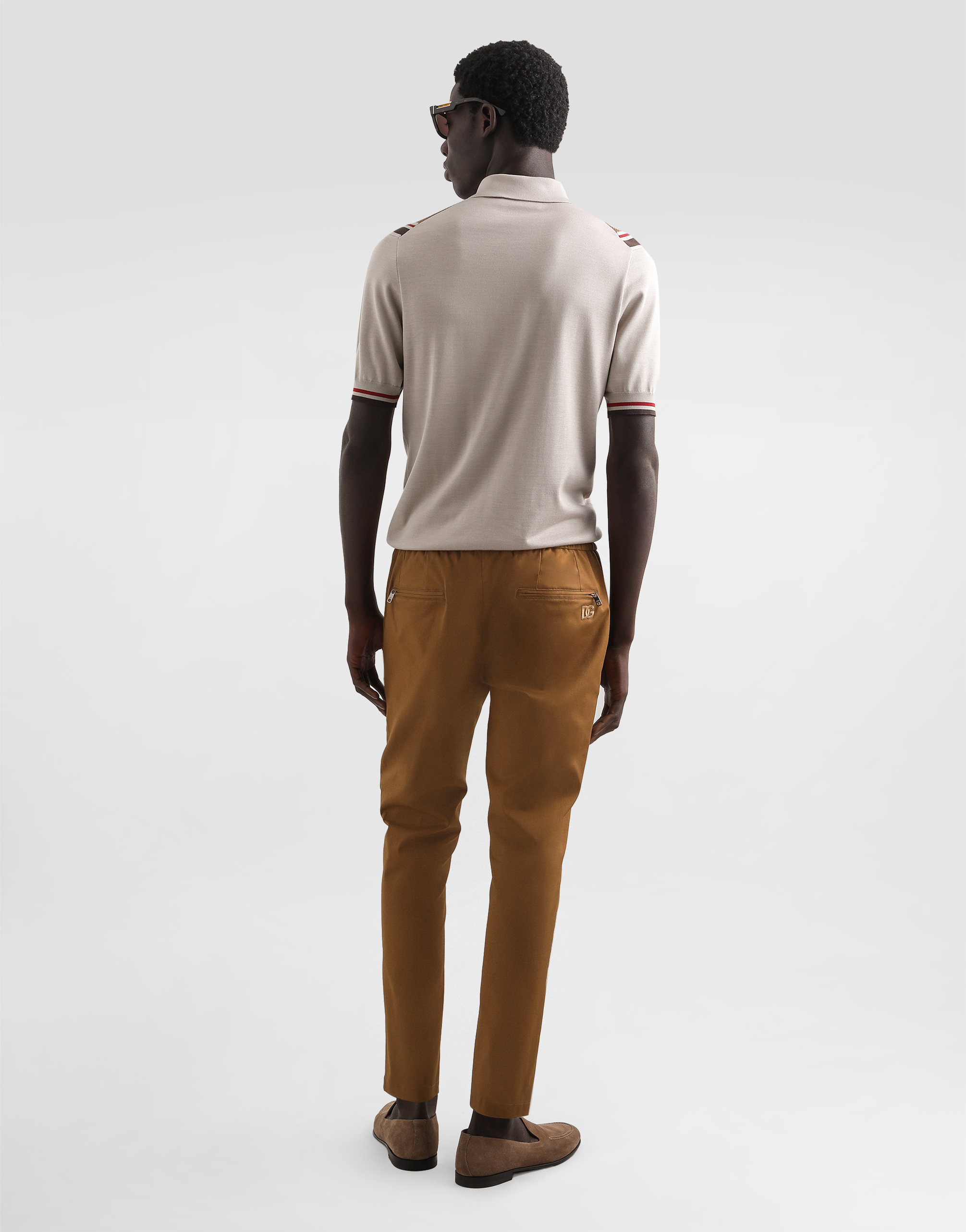 Satin silk polo shirt