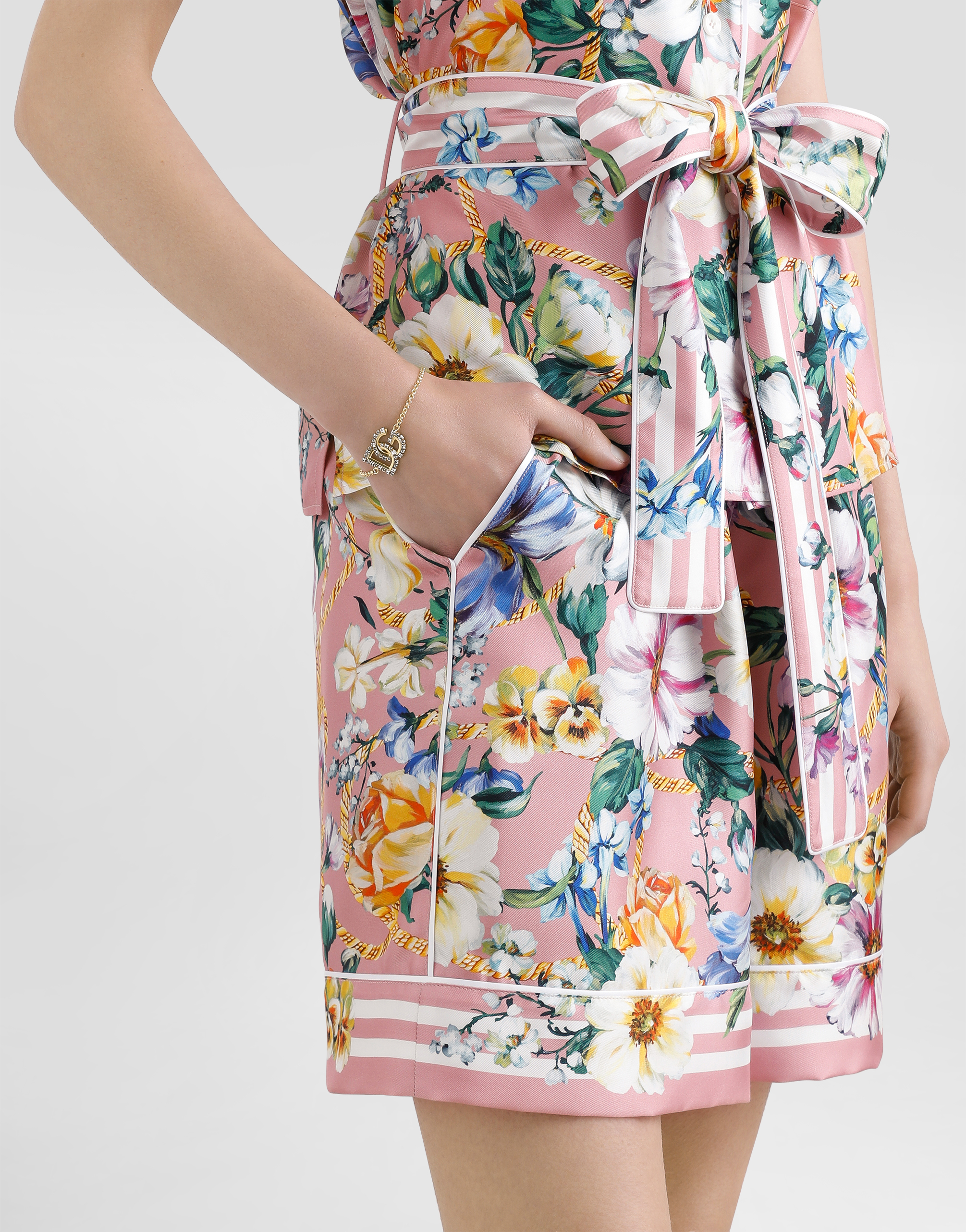 Dolce & Gabbana Floral-print Satin Shorts In Print