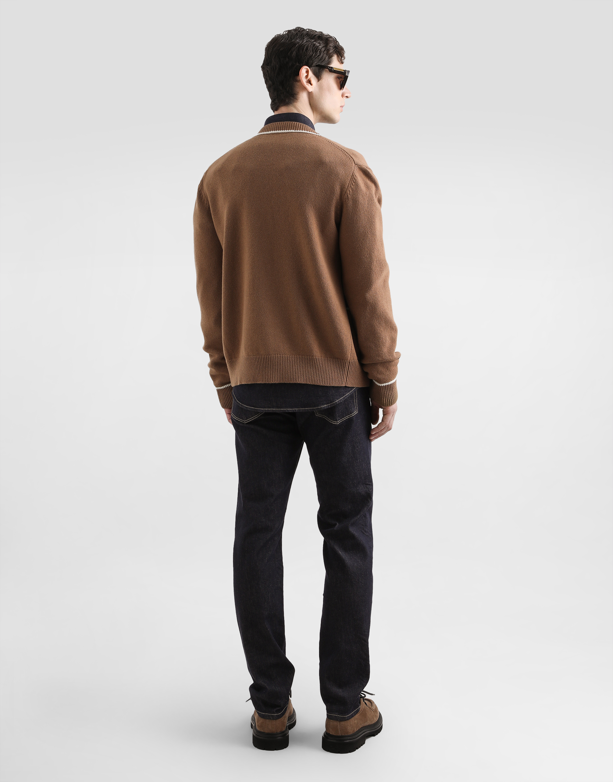 Dolce & Gabbana Trousers With Belt Loops And Contrast Stitching In Black