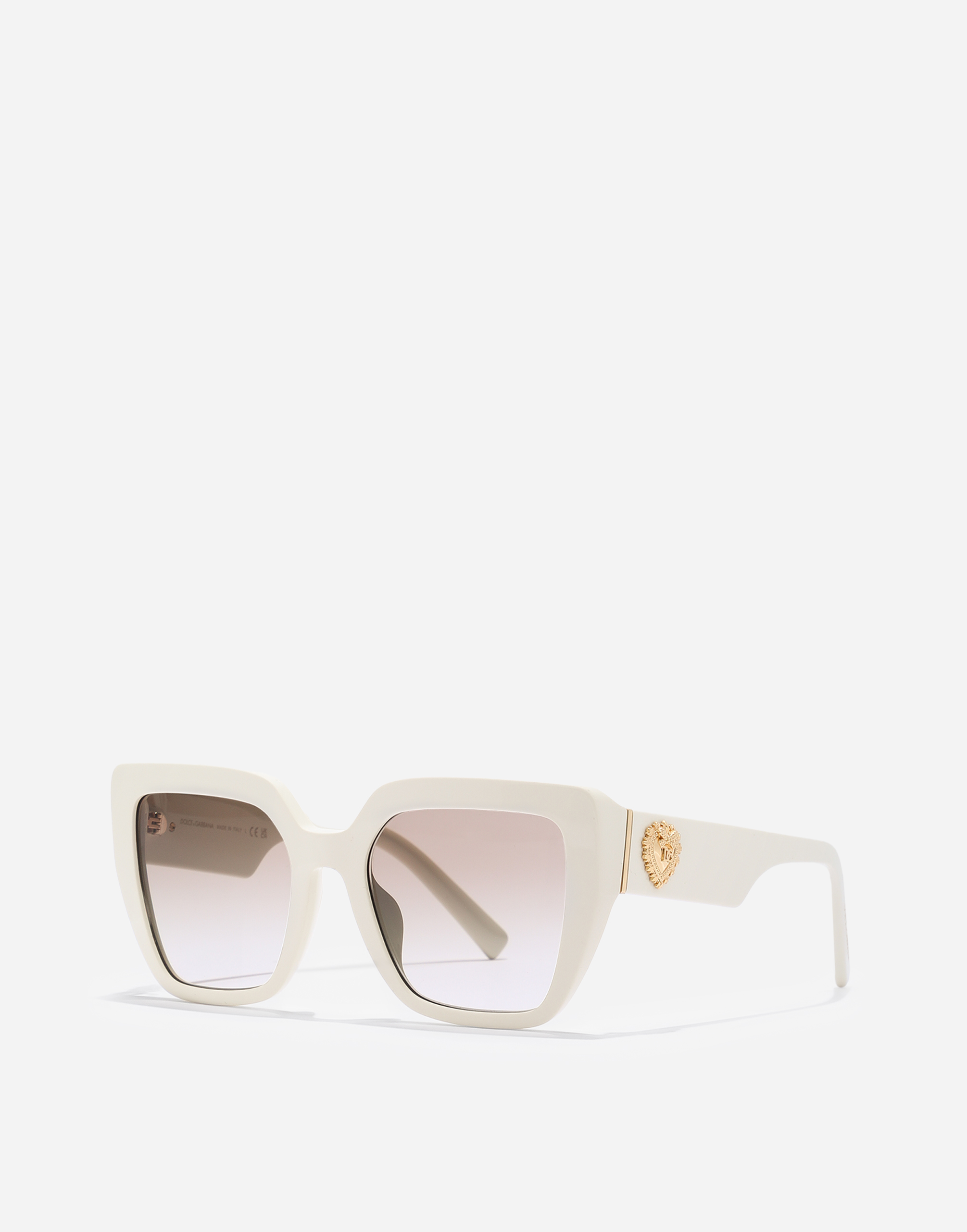 Dolce & Gabbana Devotion Square-frame Sunglasses In White