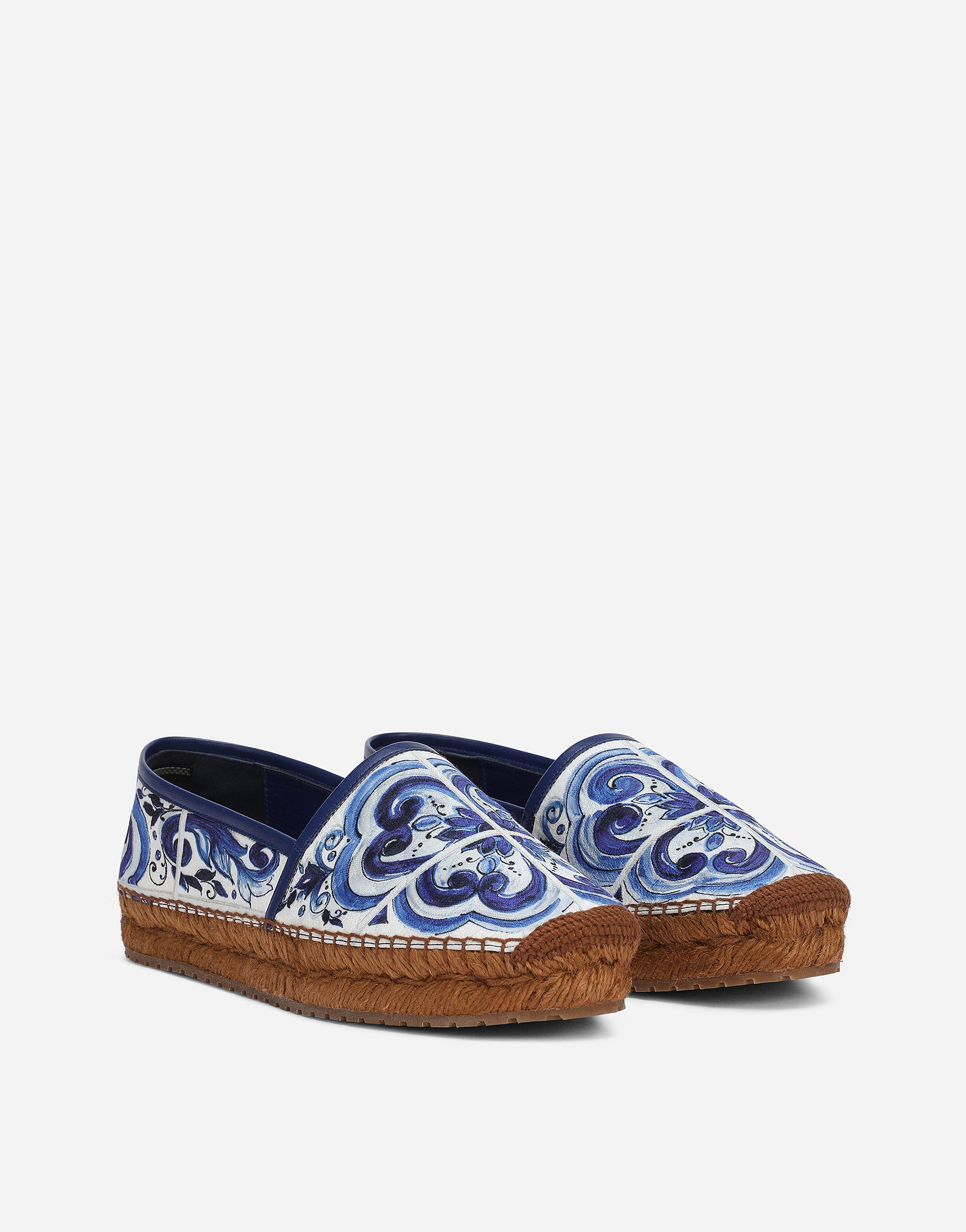 Shop Dolce & Gabbana Printed Brocade Fabric Espadrilles In Multicolor