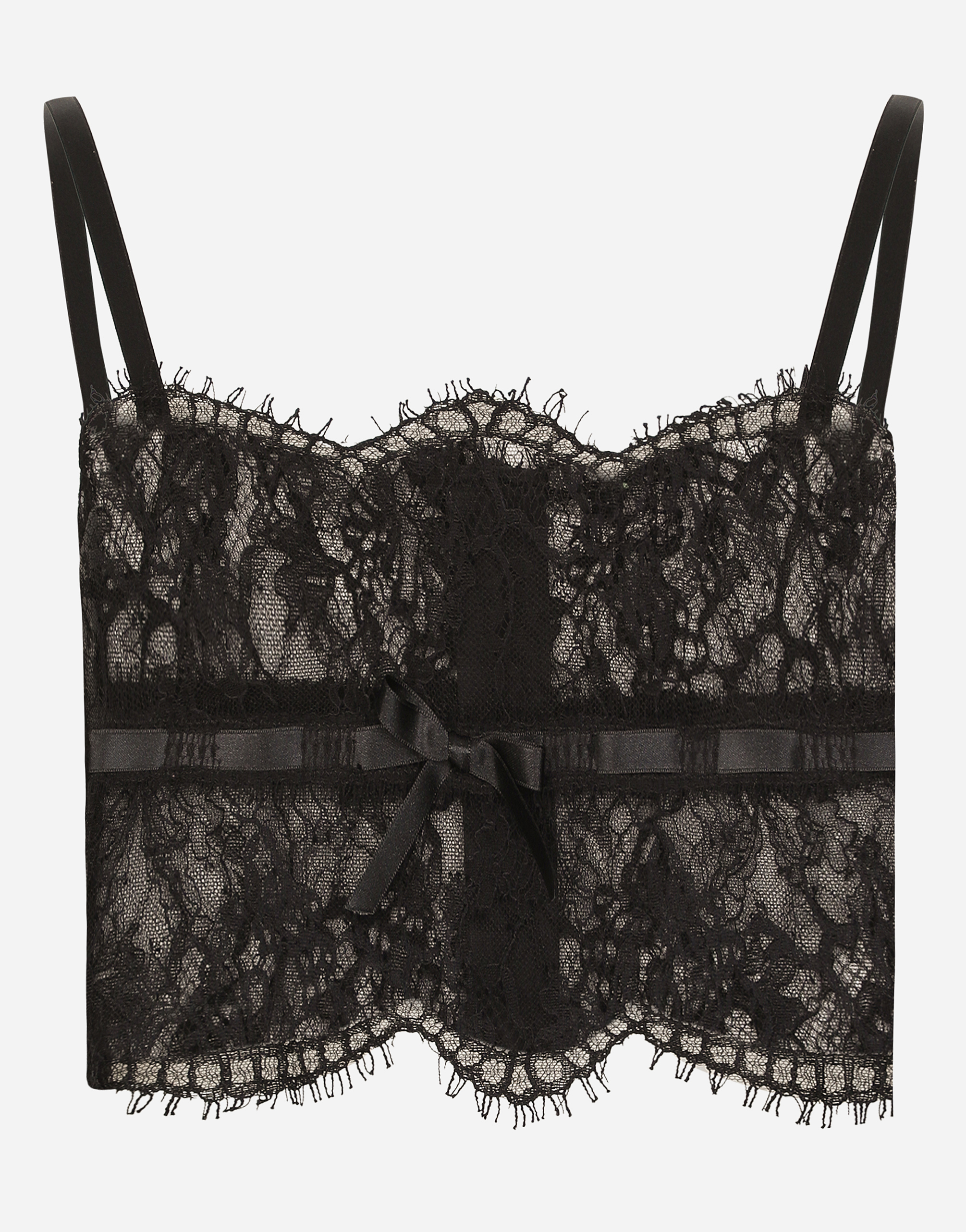Dolce & Gabbana Floral Lace Corset In Black
