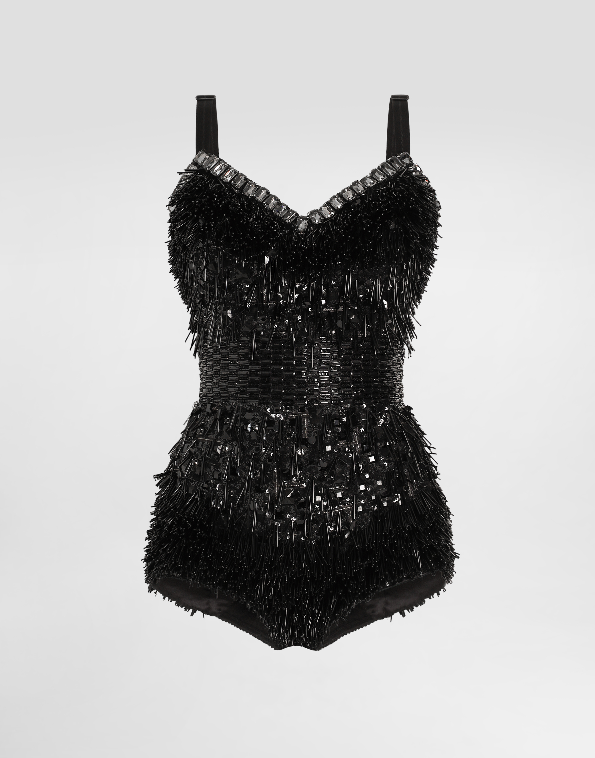 DOLCE & GABBANA SEQUINED AND MICRO-BEADED BODYSUIT 