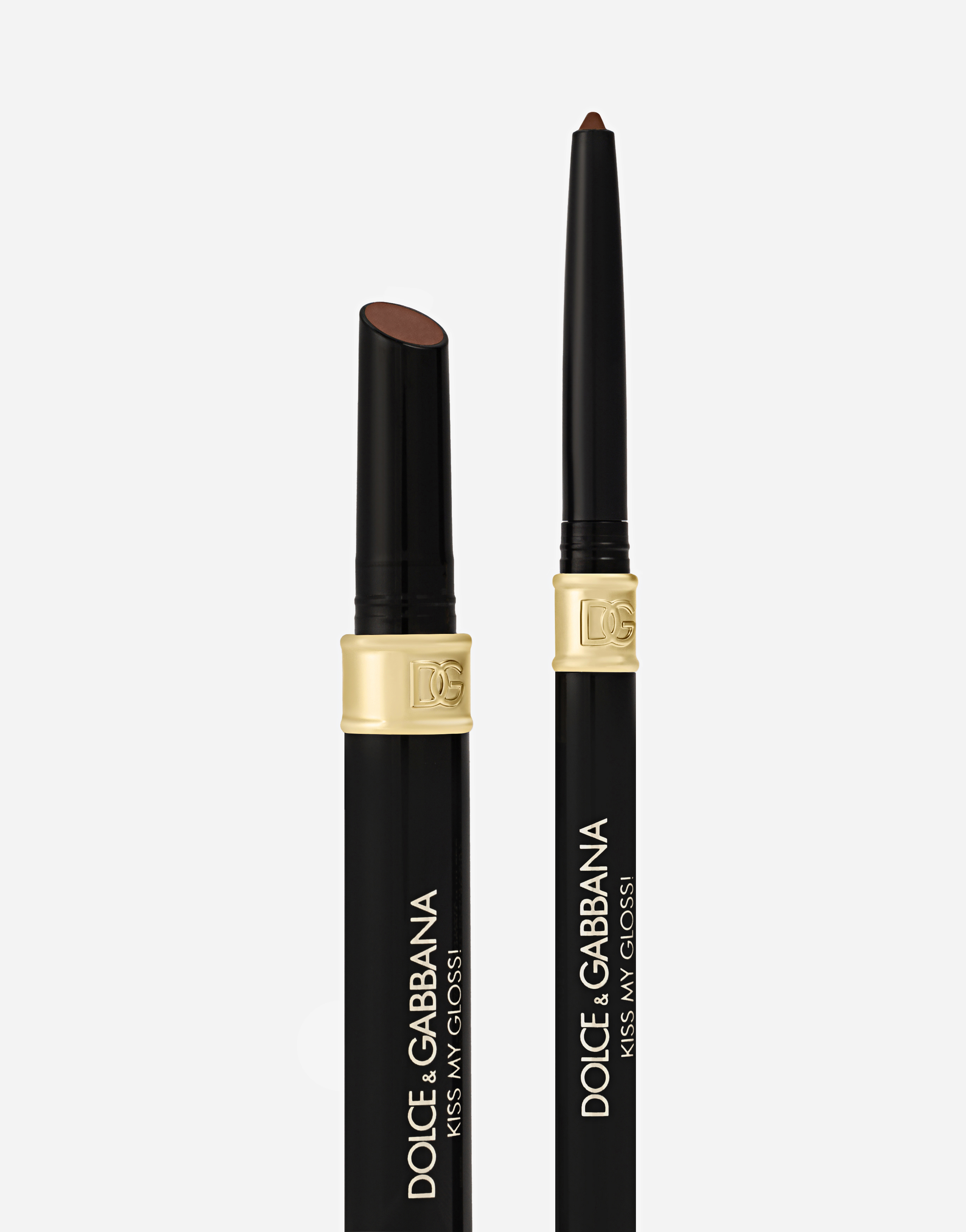 Dolce & Gabbana Kiss My Gloss! In 03 Chat - Neutral Brown Liner And Chocolate Pink Duo Chrome Gloss