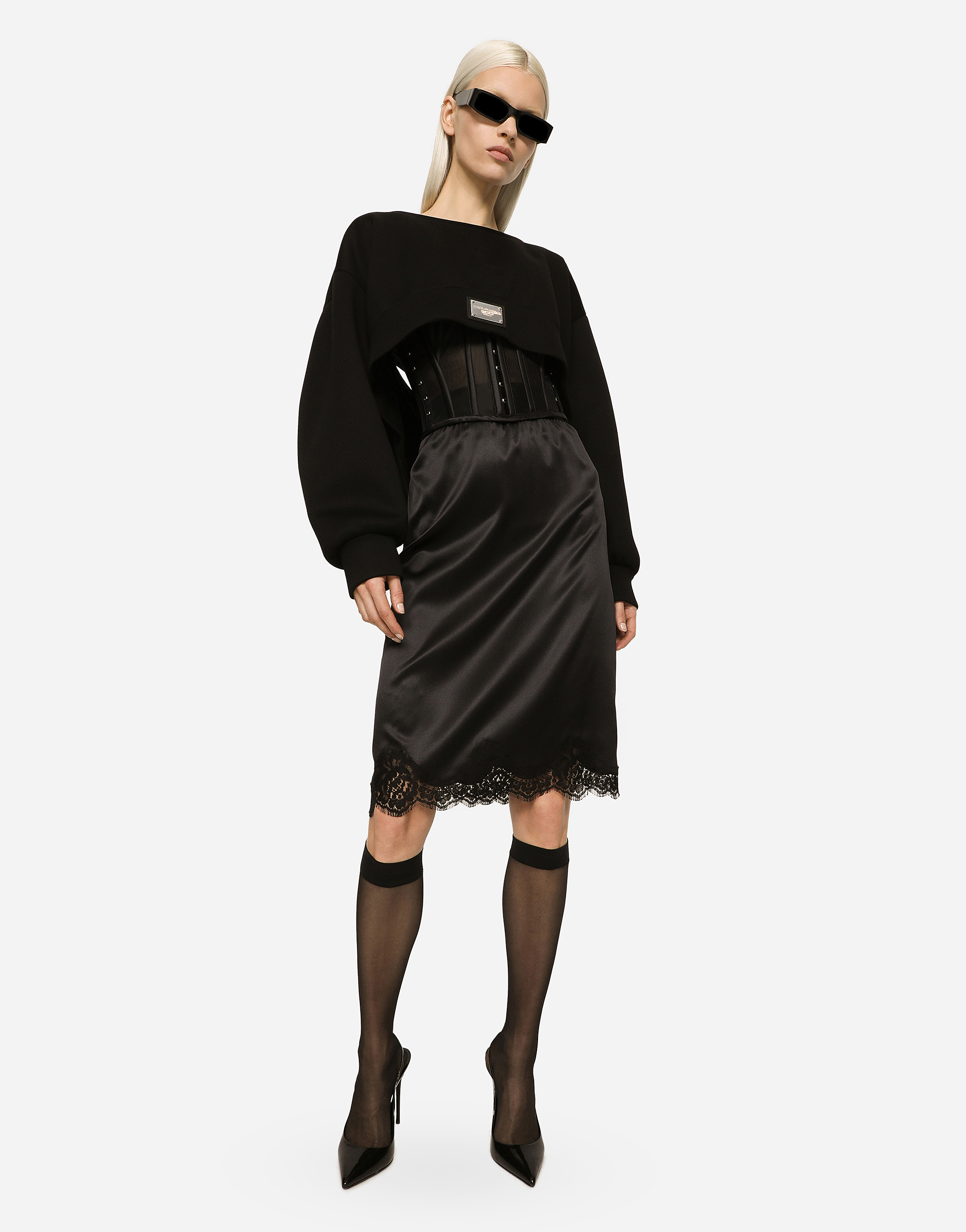 Dolce & Gabbana Marquisette Corset Belt In Black